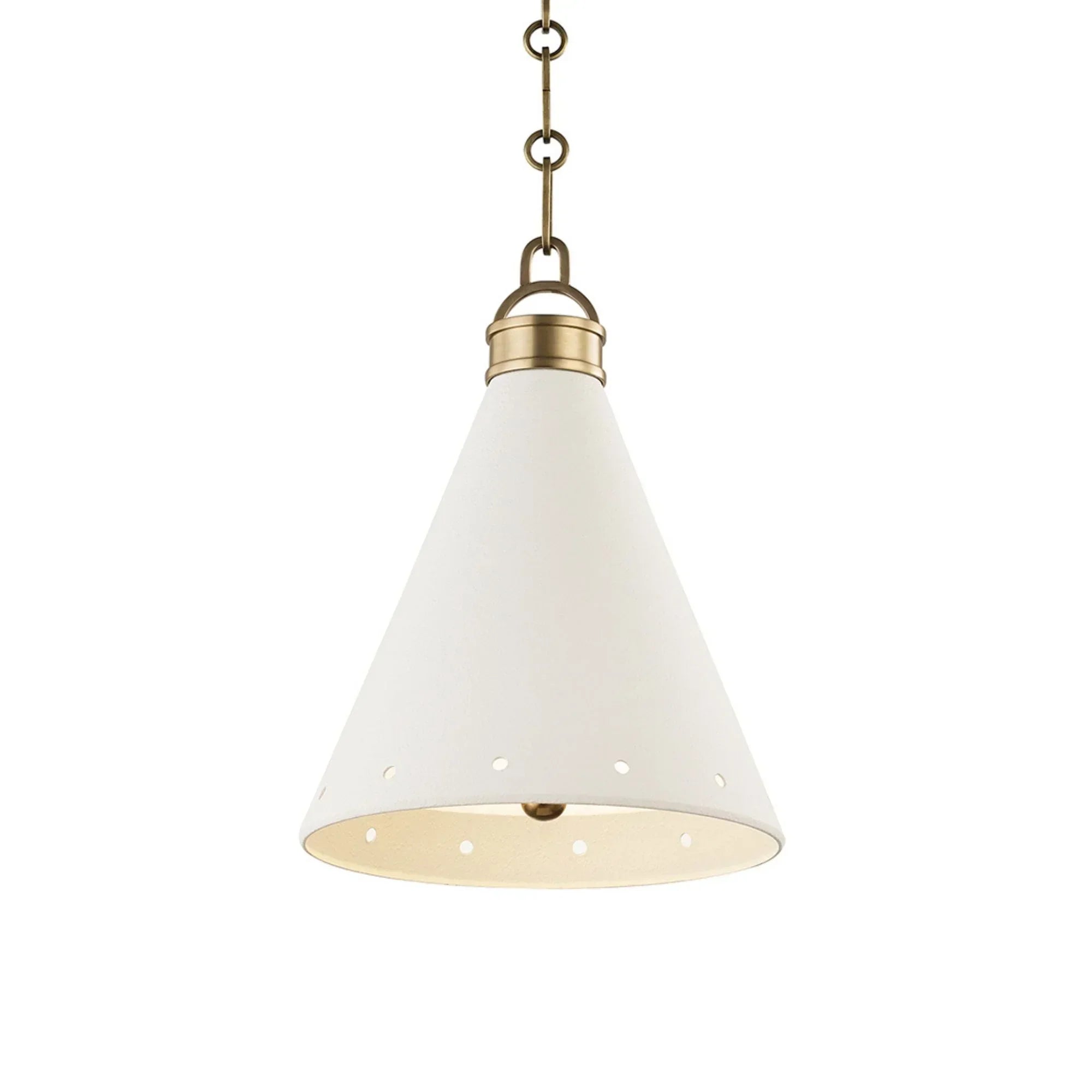 Plaster No.1 13" Pendant, Aged Brass/White Plaster Finish