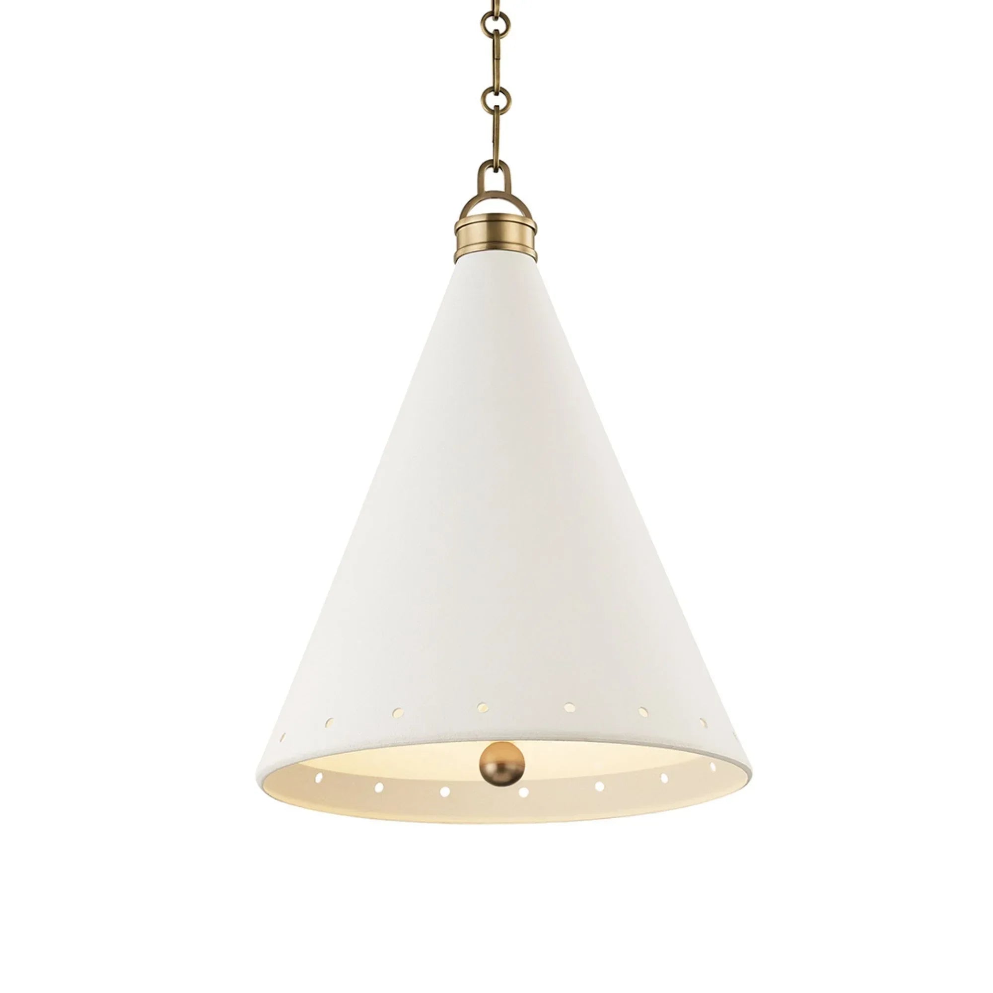 Plaster No.1 19" Pendant, Aged Brass/White Plaster Finish