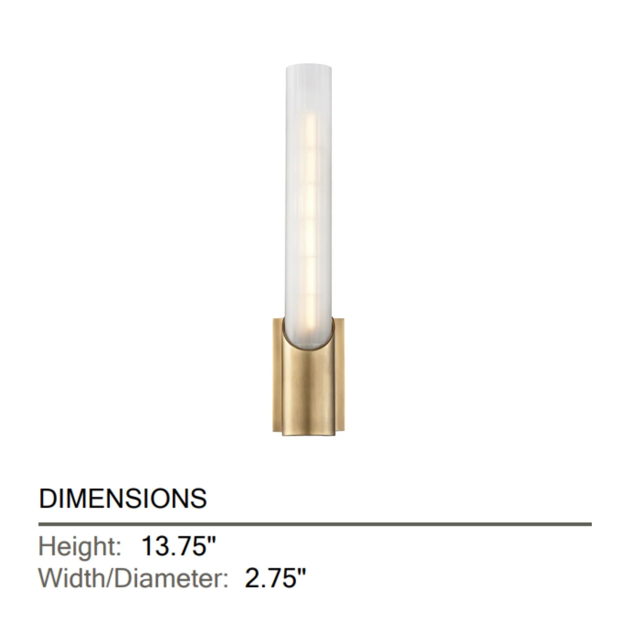 Pylon 14" Wall Sconce, Aged Brass Finish