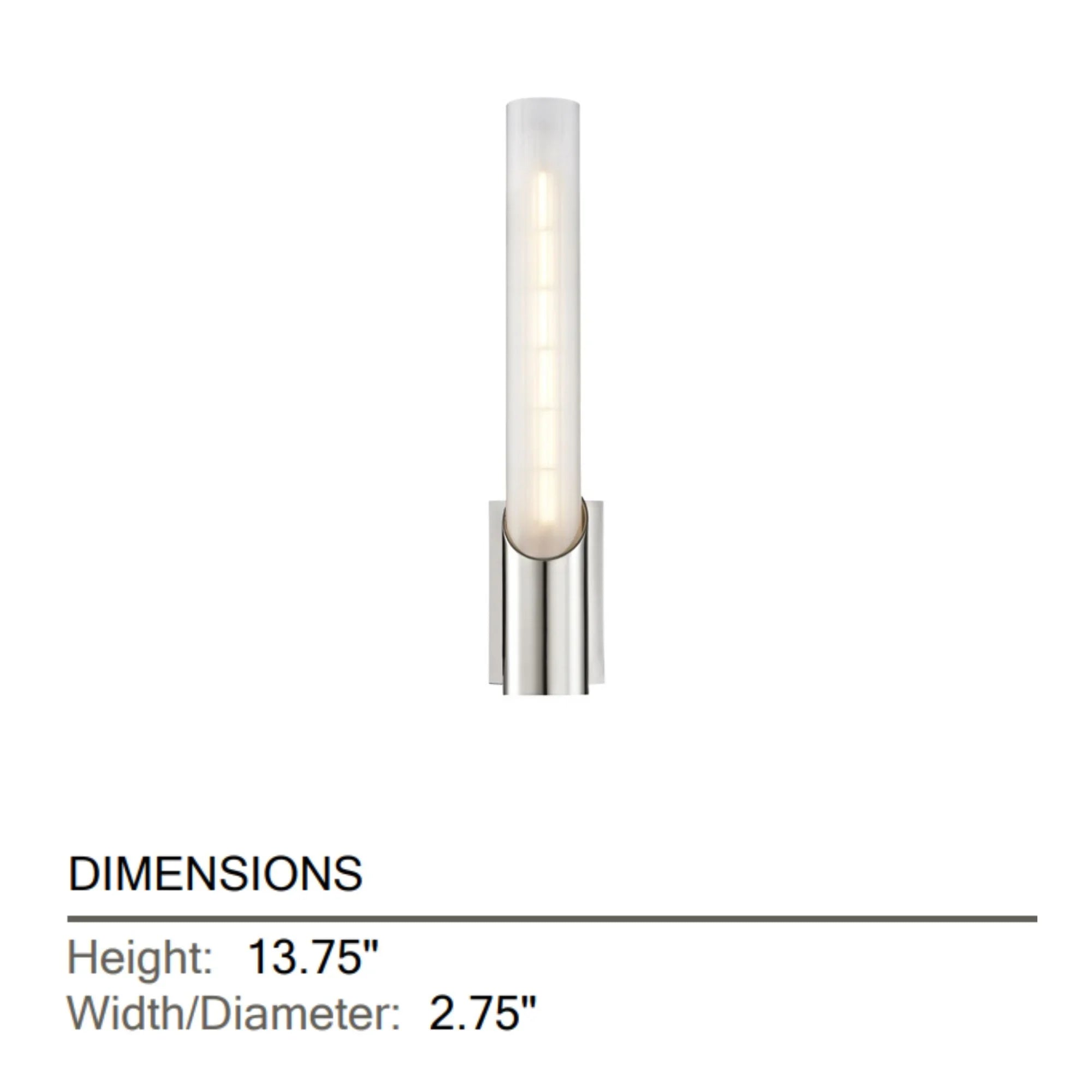 Pylon 14" Wall Sconce, Polished Nickel Finish