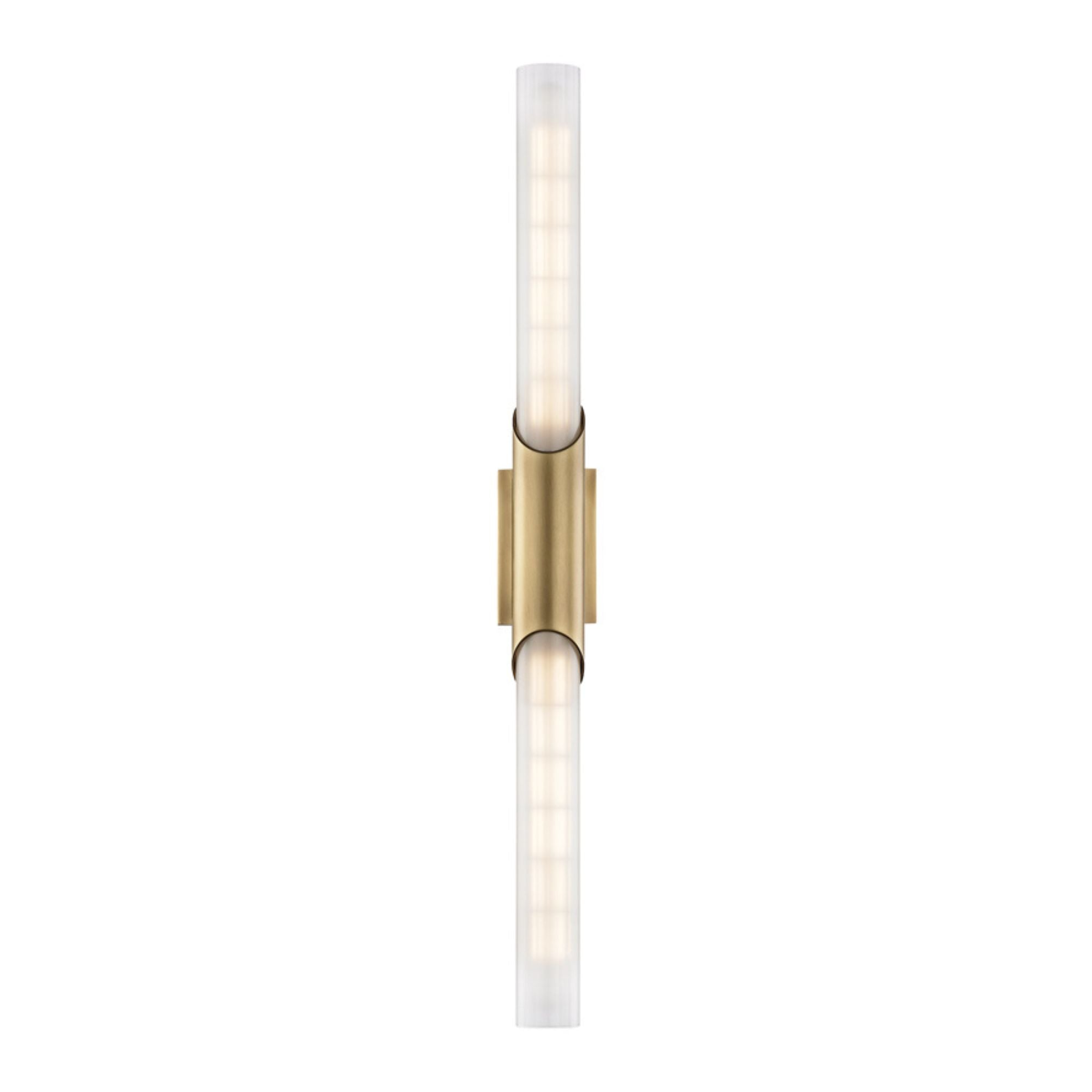 Pylon 26" 2-Light Wall Sconce, Aged Brass Finish