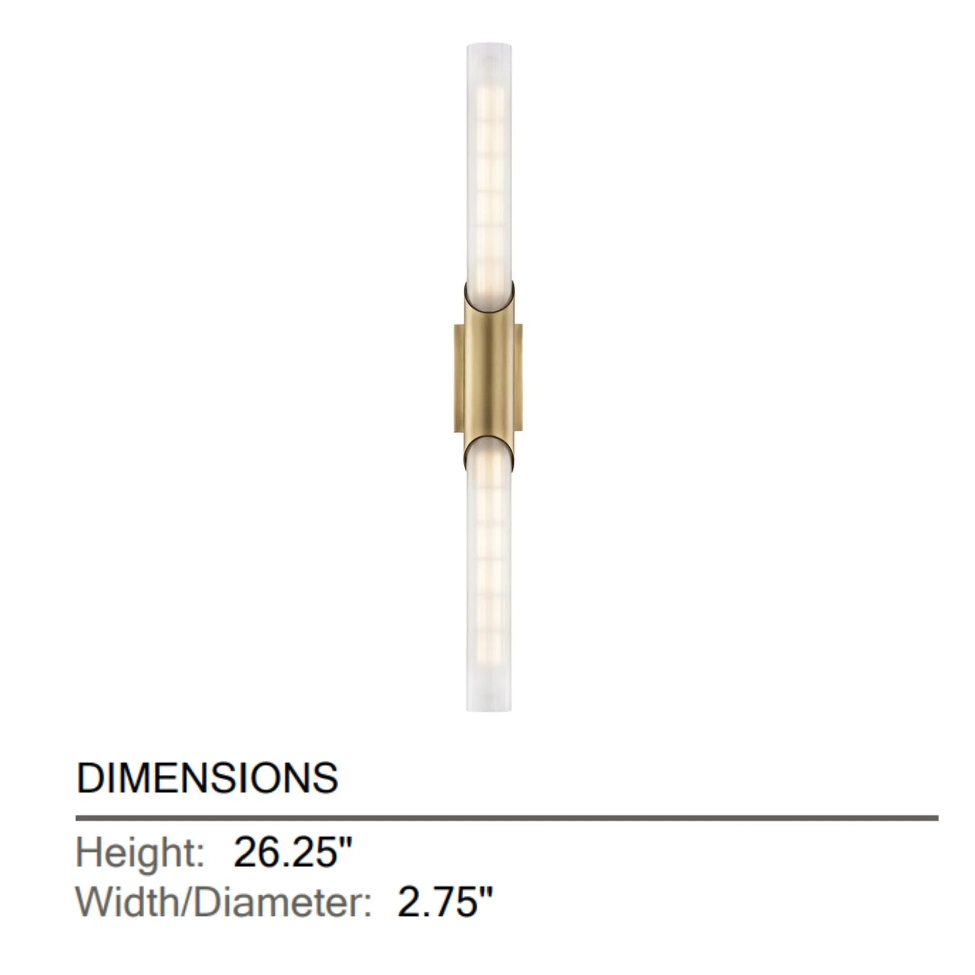 Hudson Valley Lighting - Pylon 26" 2-Light Wall Sconce, Aged Brass Finish | Bees Lighting