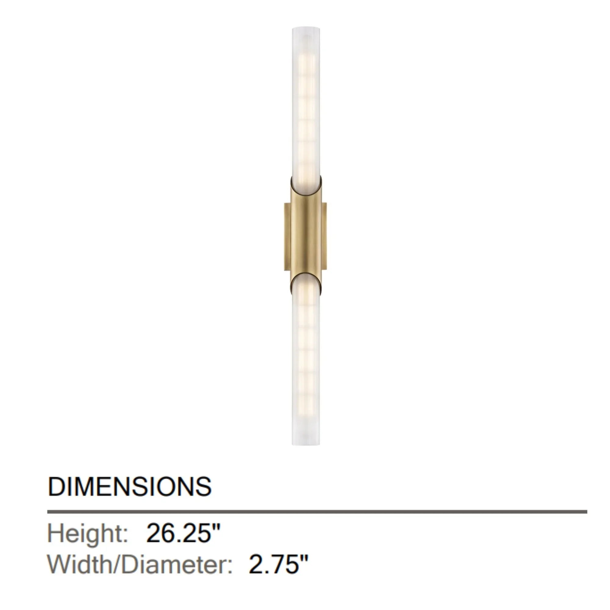 Hudson Valley Lighting - Pylon 26" 2-Light Wall Sconce, Aged Brass Finish | Bees Lighting