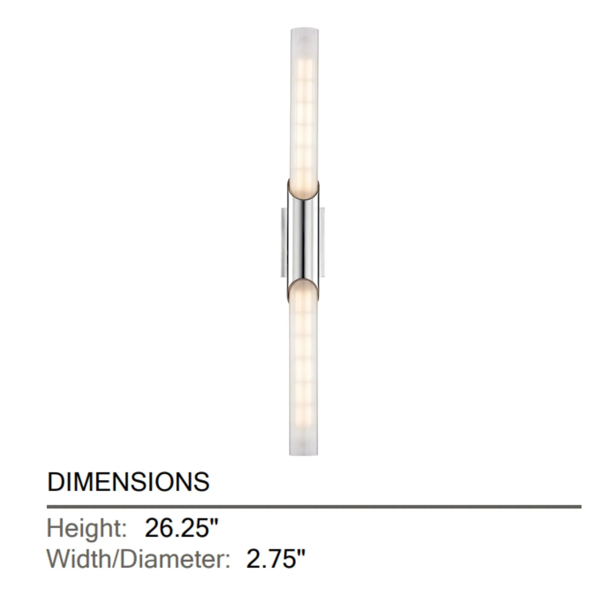 Pylon 26" 2-Light Wall Sconce, Polished Chrome Finish
