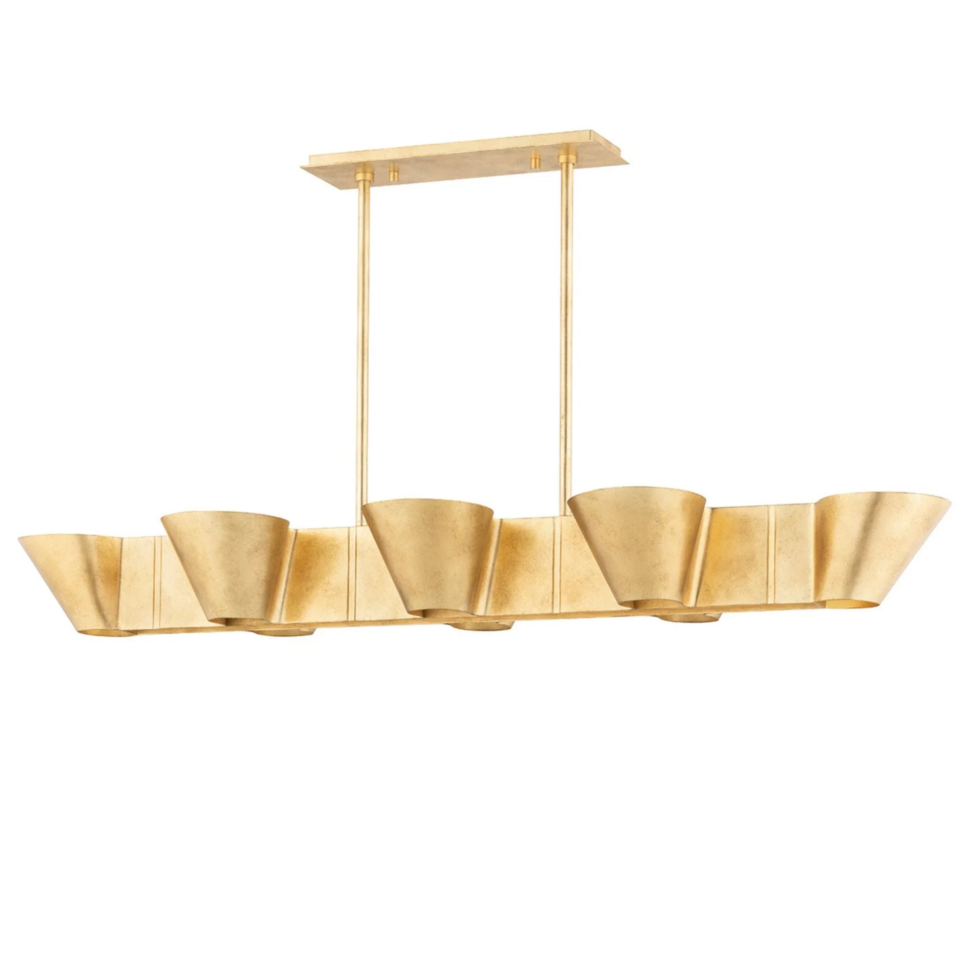 Hudson Valley Lighting - Reeve 52" 8-Light Island Pendant, Vintage Gold Leaf Finish | Bees Lighting