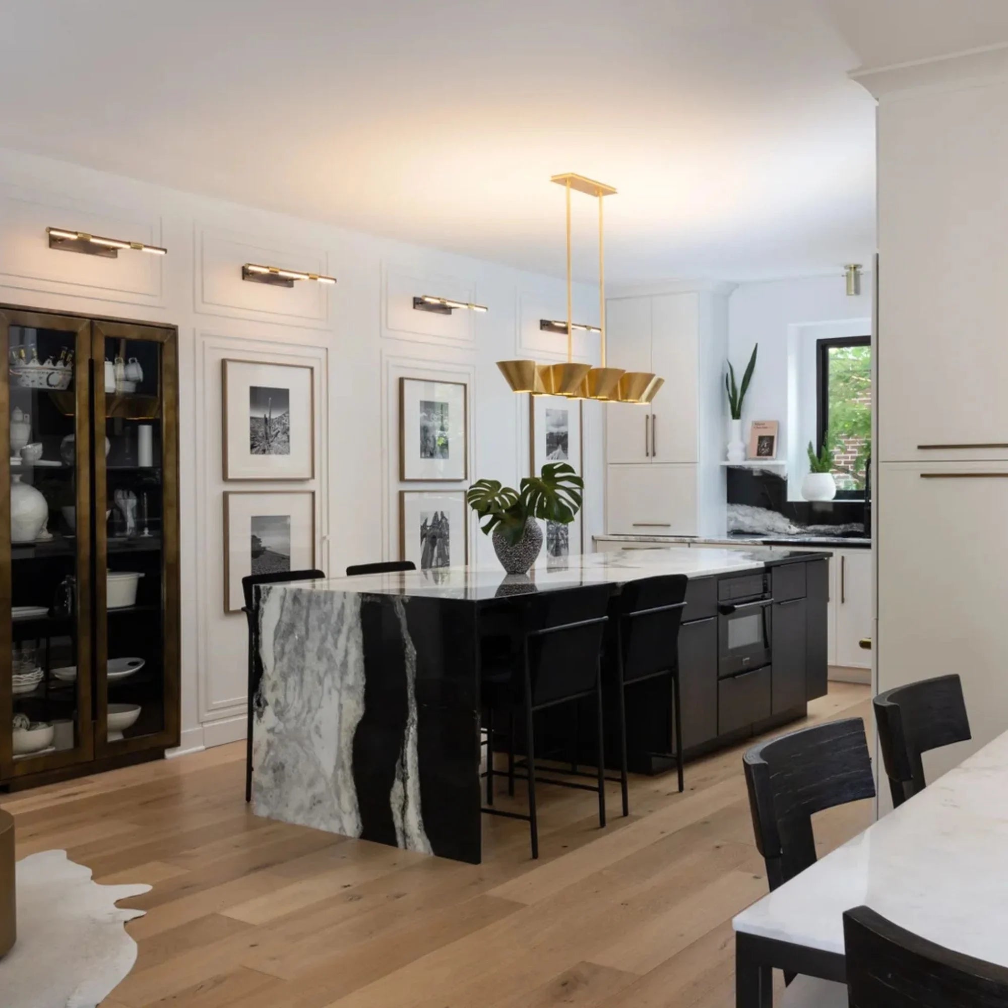 Hudson Valley Lighting - Reeve 52" 8-Light Island Pendant, Vintage Gold Leaf Finish | Bees Lighting