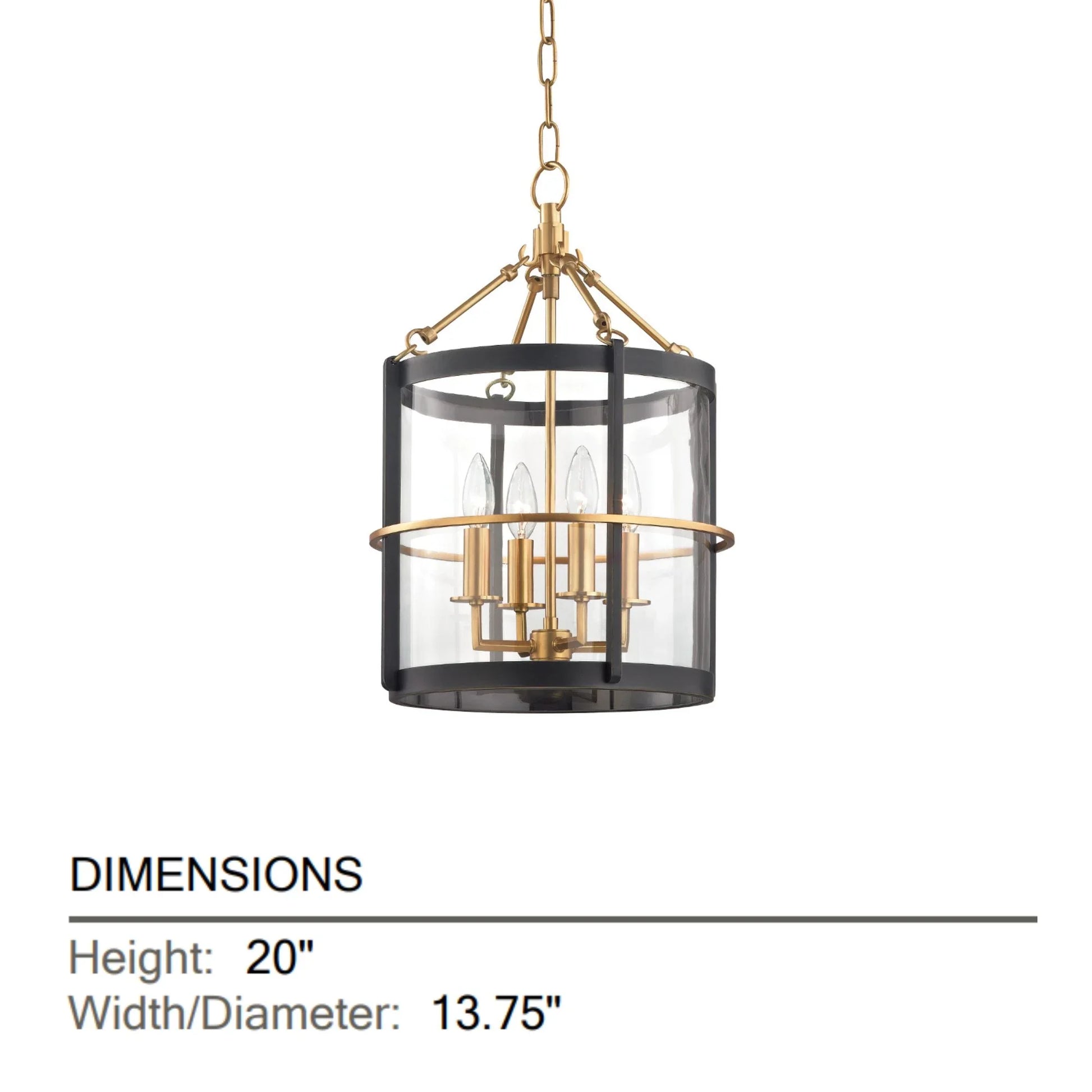 Hudson Valley Lighting - Ren 20" 4-Light Lantern, Aged Old Bronze Finish | Bees Lighting