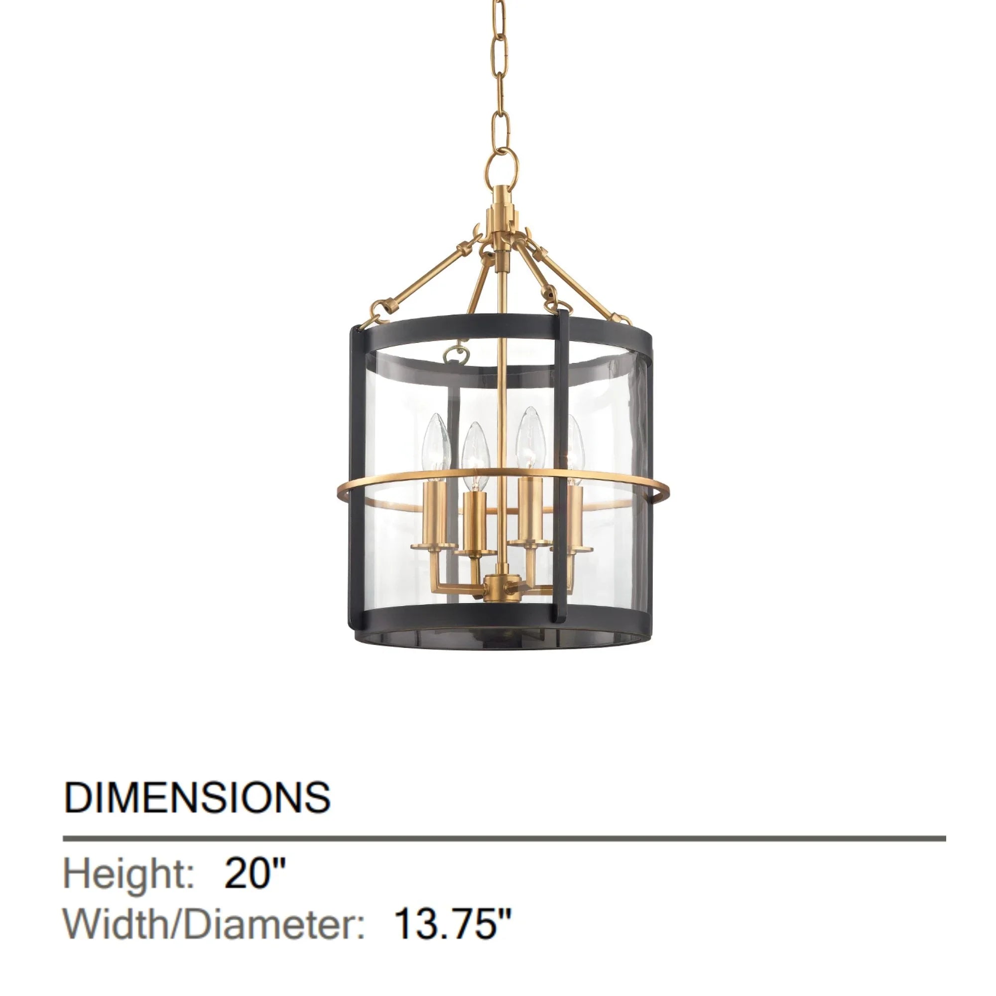 Hudson Valley Lighting - Ren 20" 4-Light Lantern, Aged Old Bronze Finish | Bees Lighting