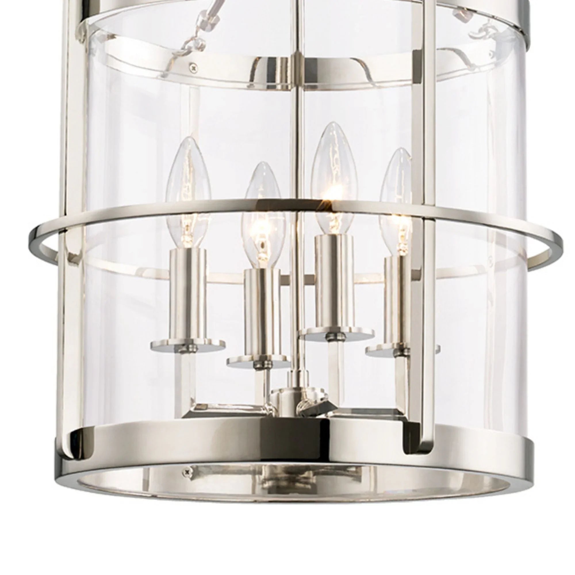 Ren 20" 4-Light Lantern, Polished Nickel Finish