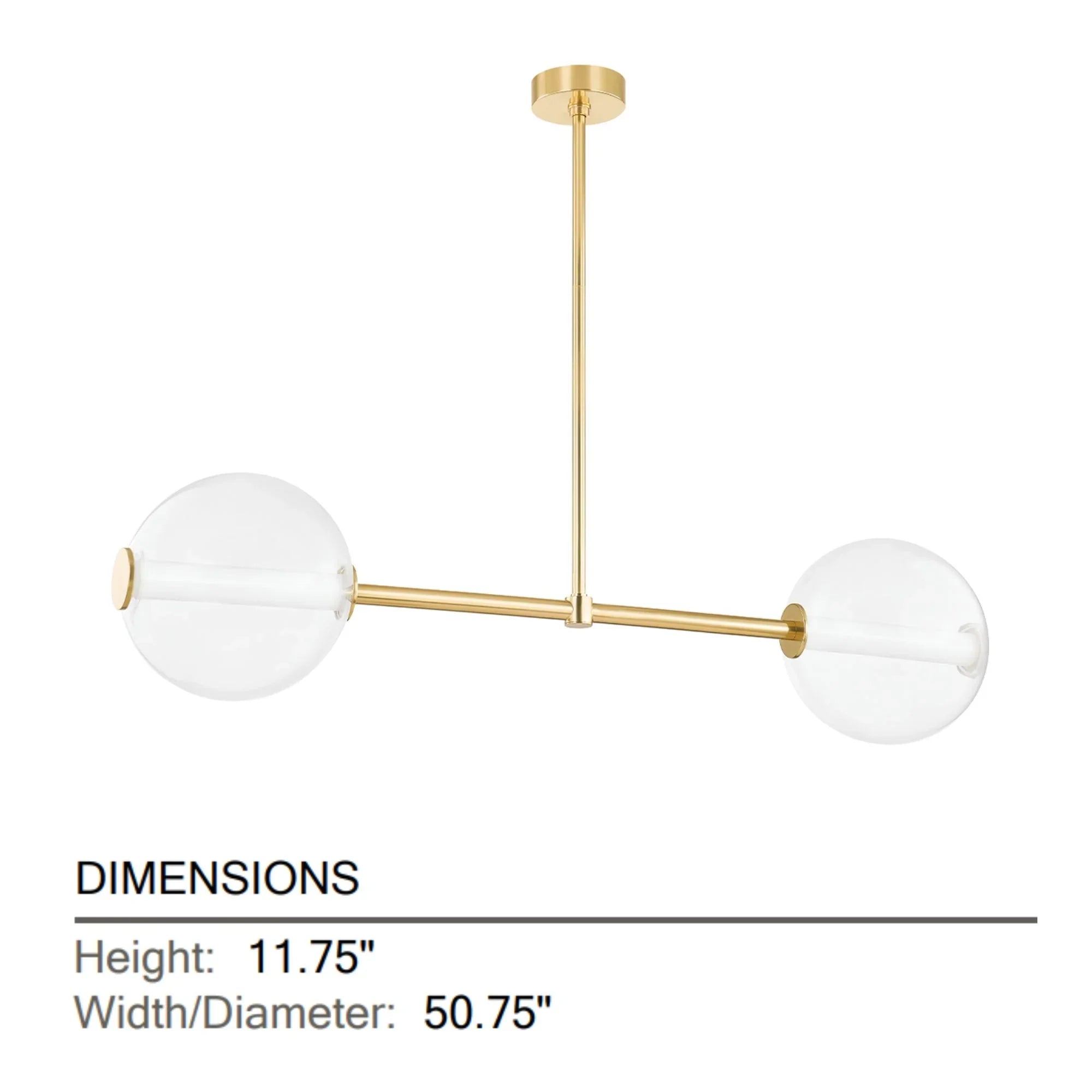 Richford 51" LED Island Pendant, Aged Brass Finish