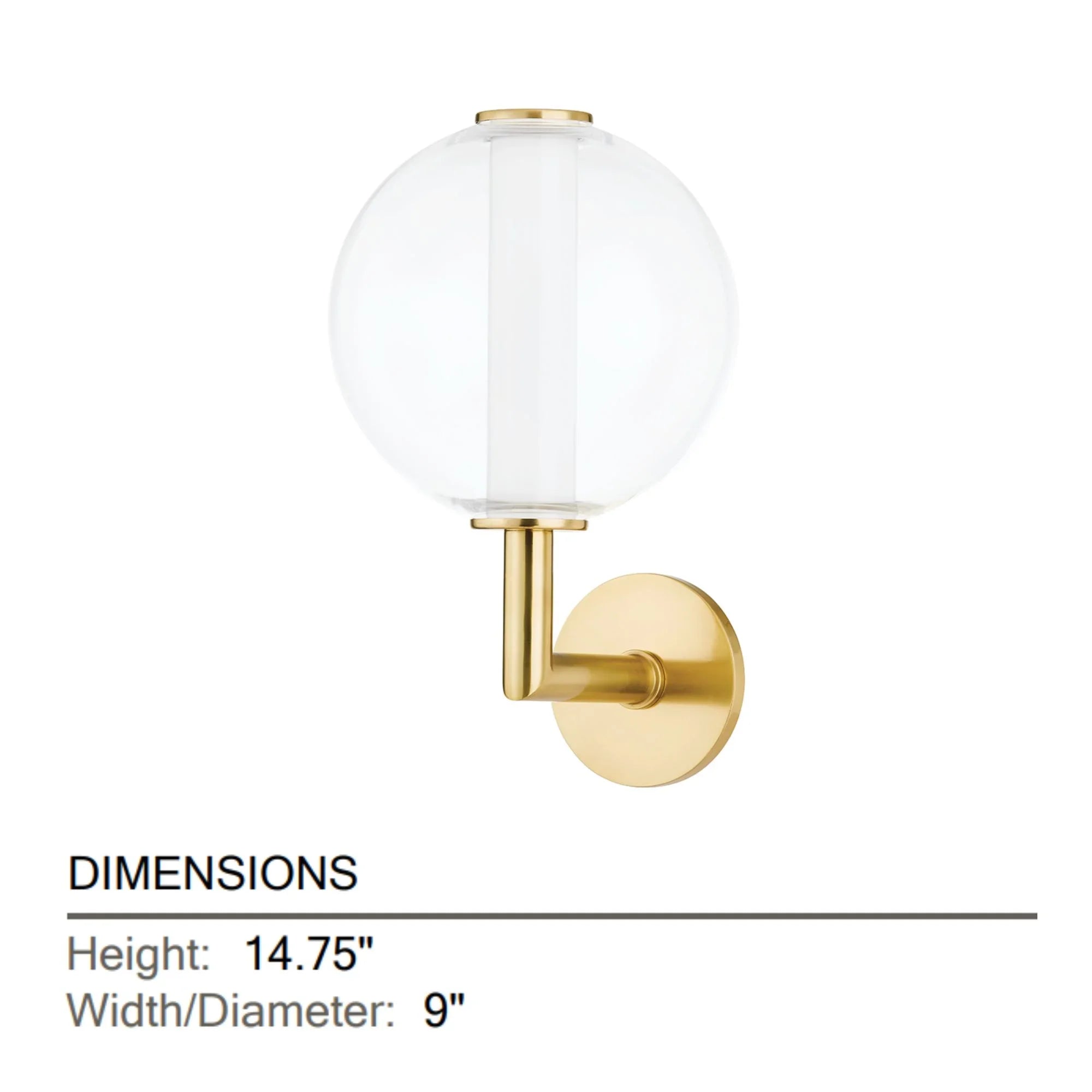 Richford 15" LED Wall Sconce, Aged Brass Finish