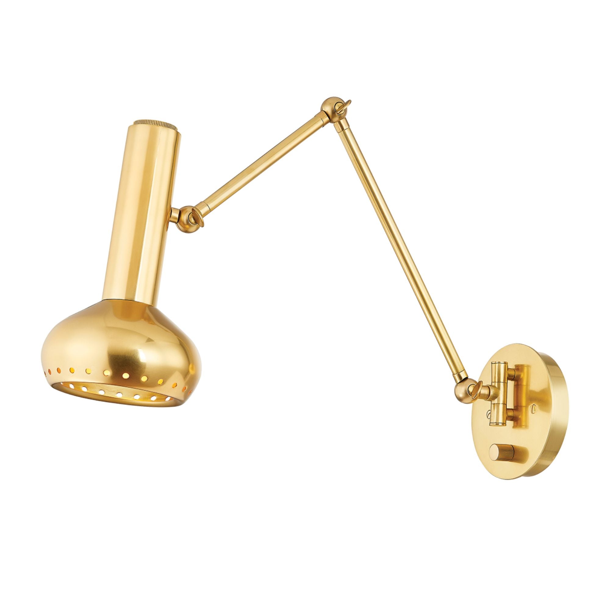 Roald 13" LED Swing Arm Wall Sconce, Aged Brass Finish