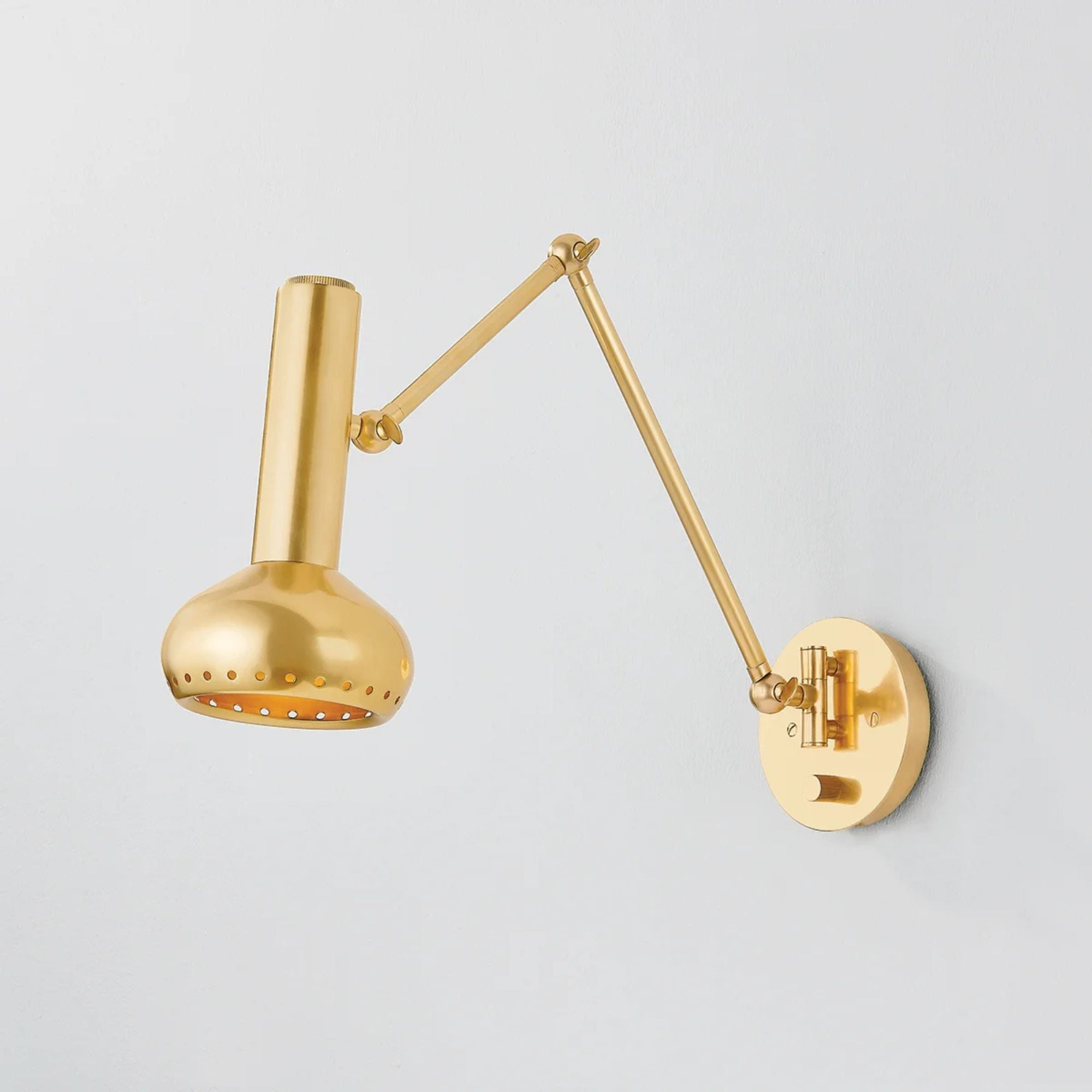 Roald 13" LED Swing Arm Wall Sconce, Aged Brass Finish