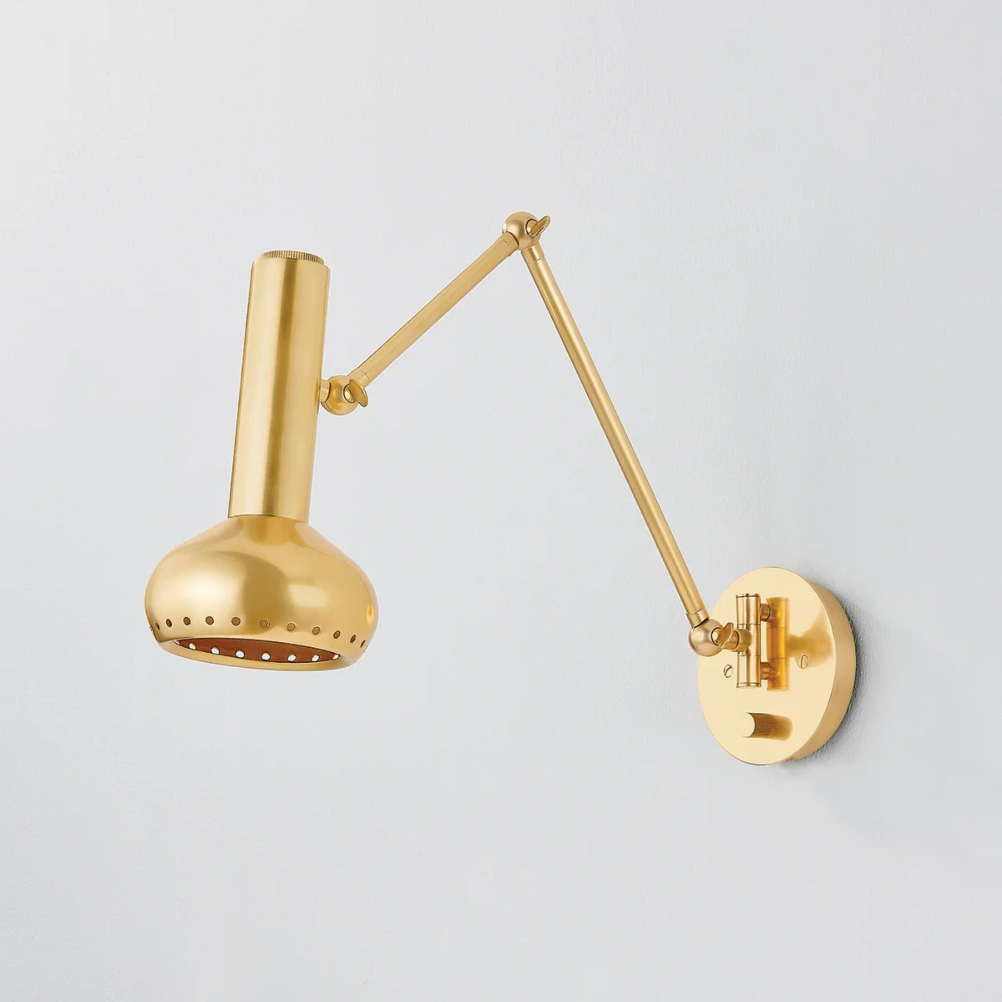 Roald 13" LED Swing Arm Wall Sconce, Aged Brass Finish