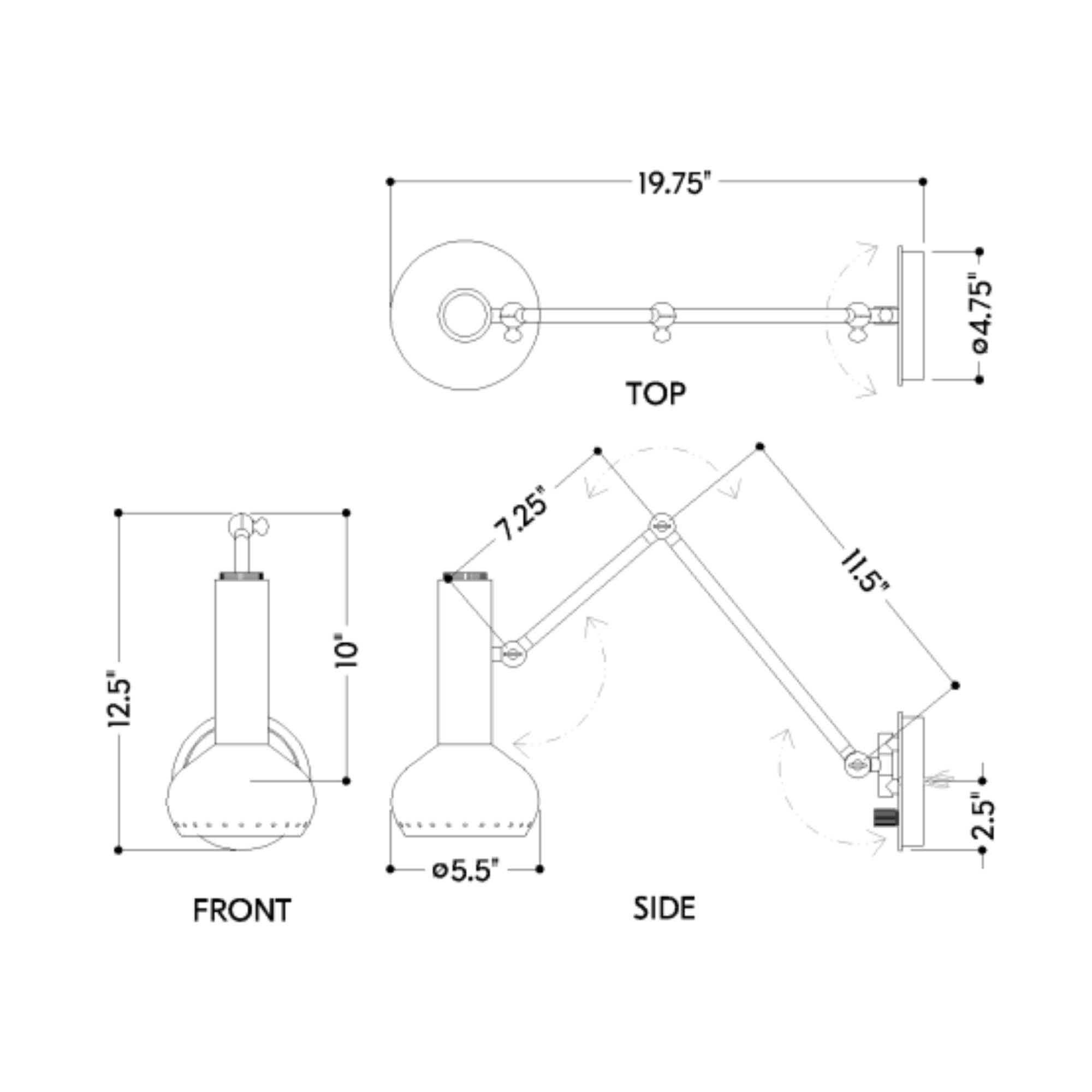 Roald 13" LED Swing Arm Wall Sconce, Aged Brass Finish