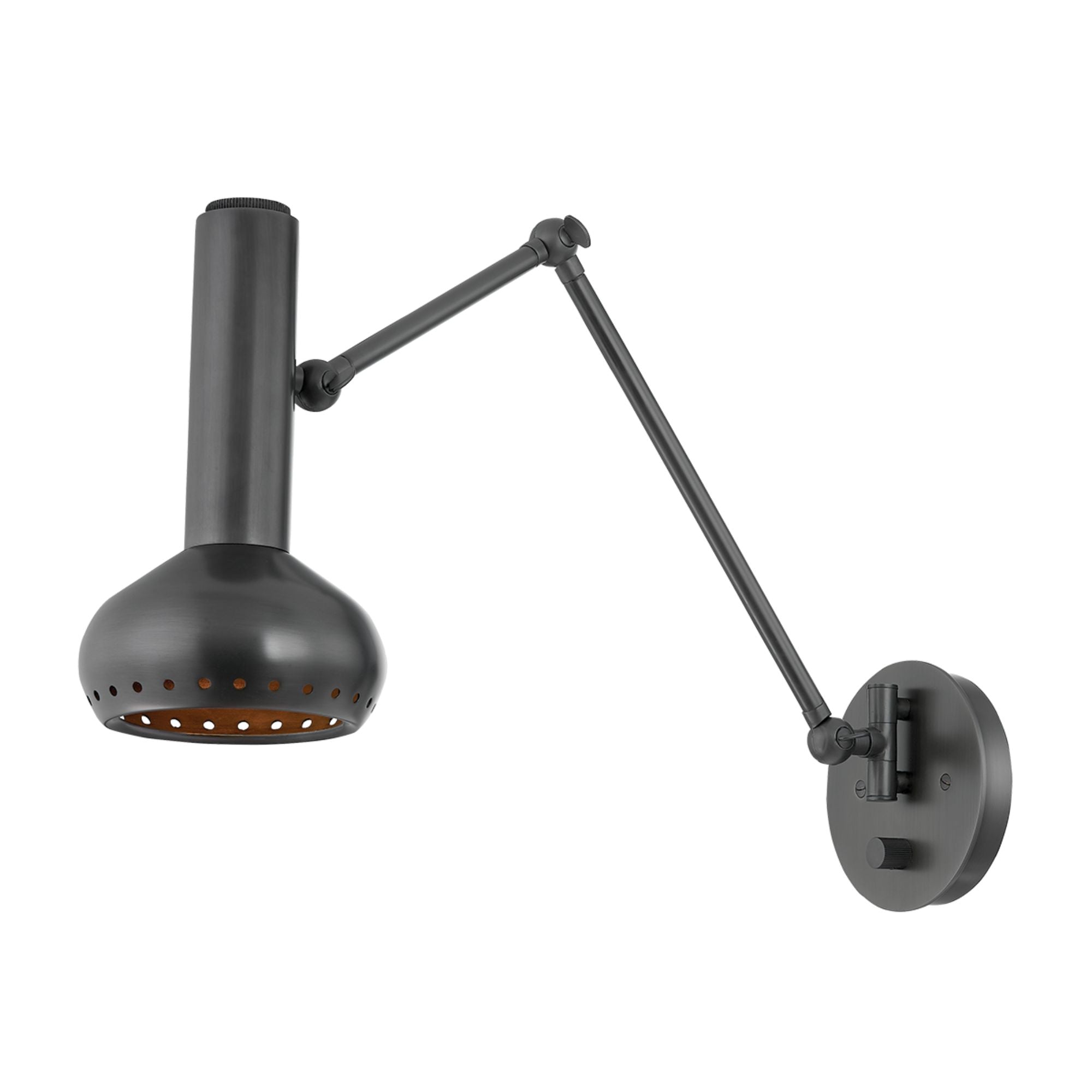 Roald 13" LED Swing Arm Wall Sconce, Distressed Bronze Finish