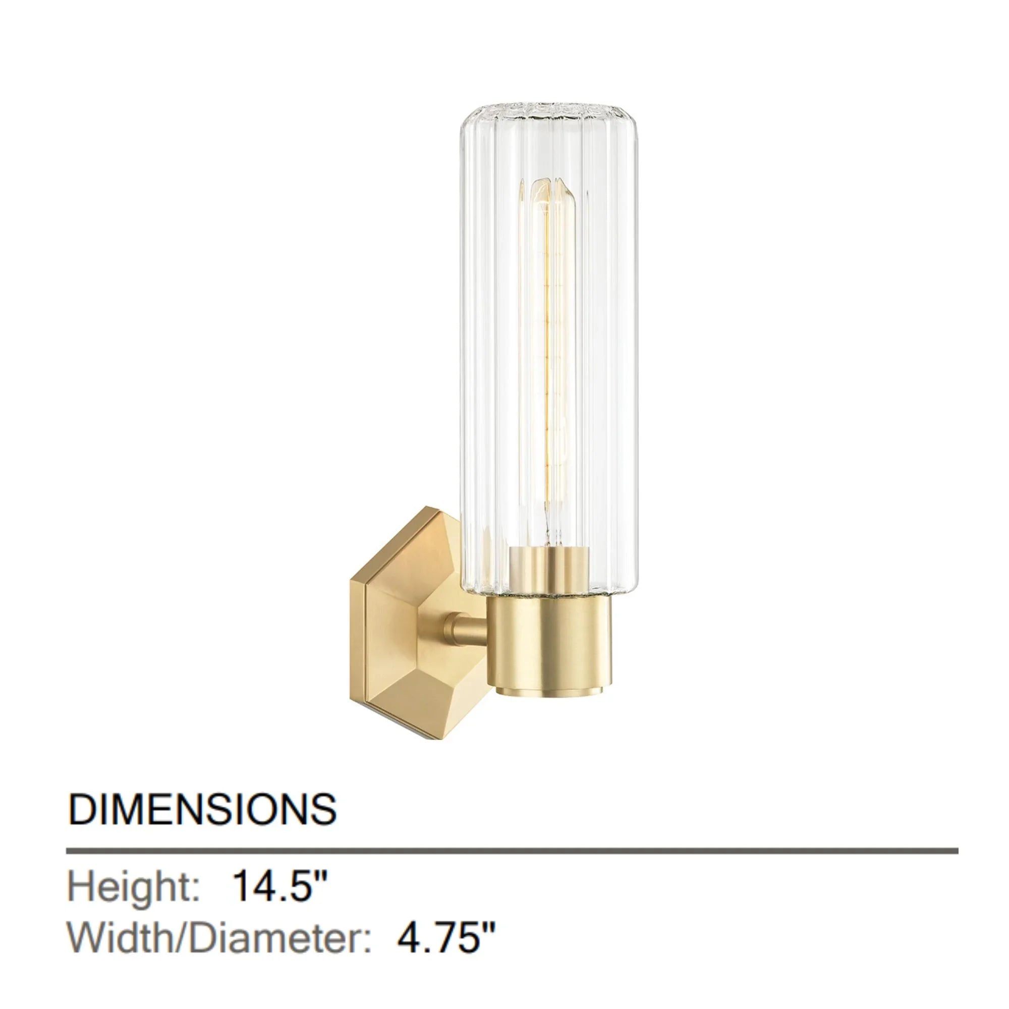 Roebling 15" Wall Sconce, Aged Brass Finish