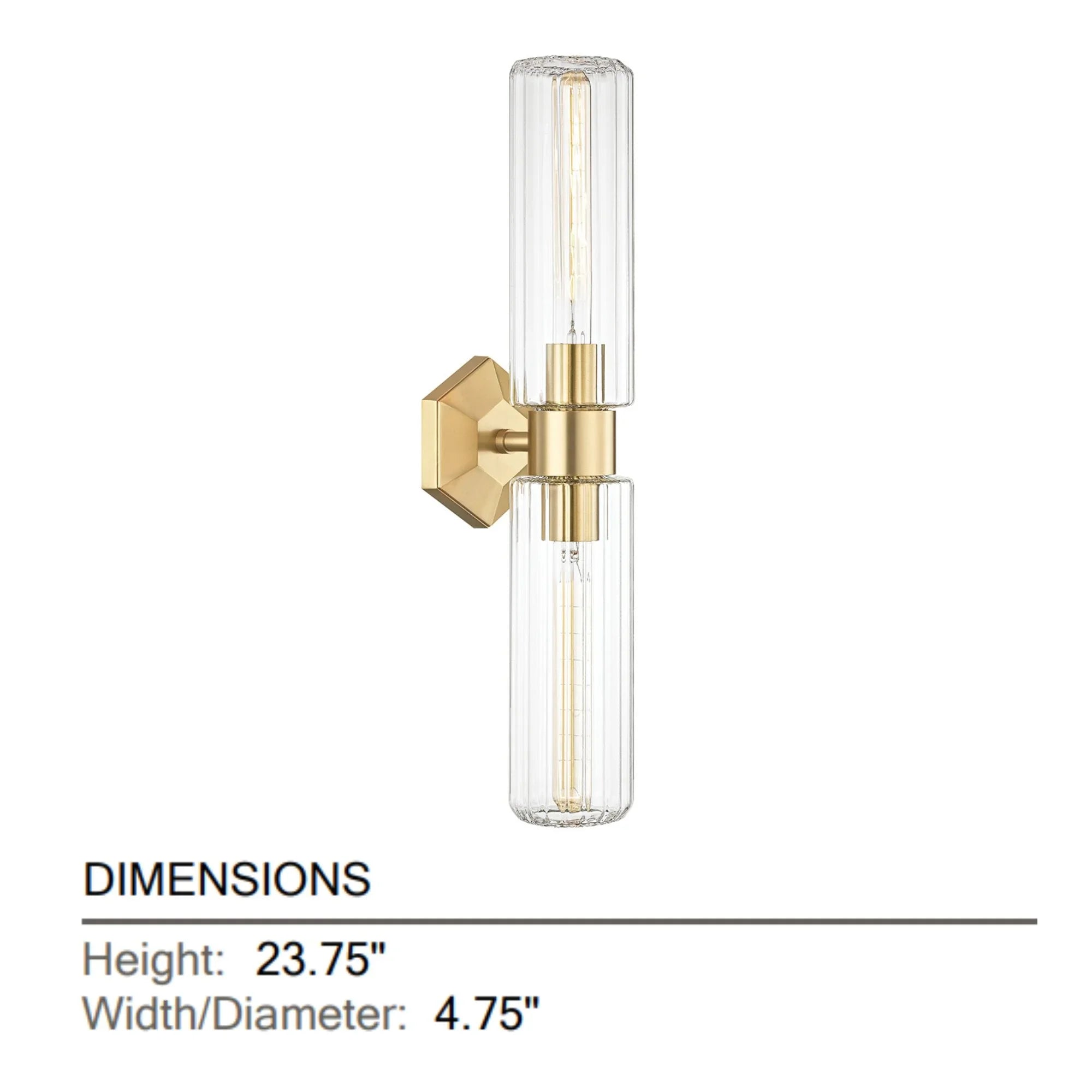 Roebling 24" 2-Light Wall Sconce, Aged Brass Finish