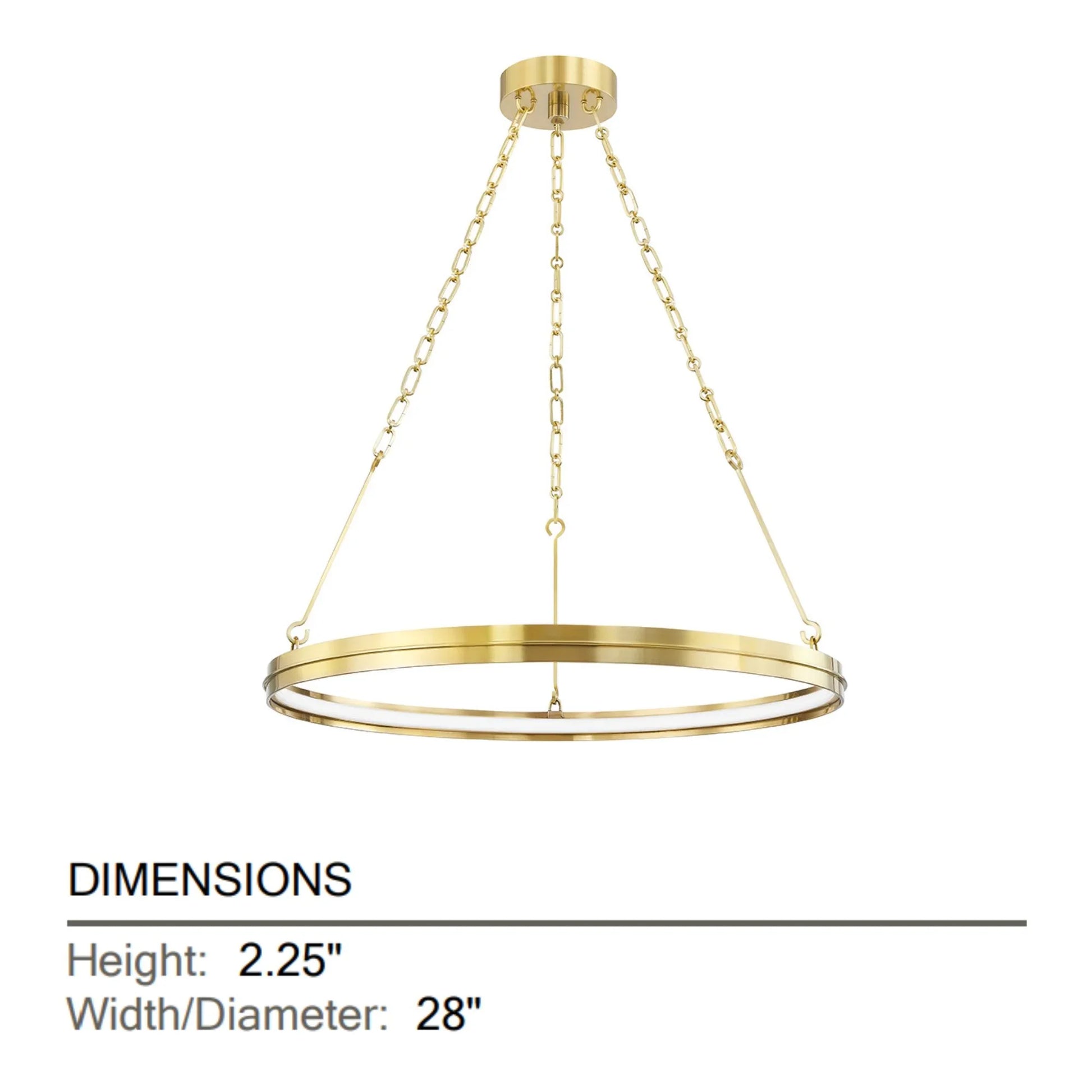 Hudson Valley Lighting - Rosendale 28" LED Chandelier, Aged Brass Finish | Bees Lighting