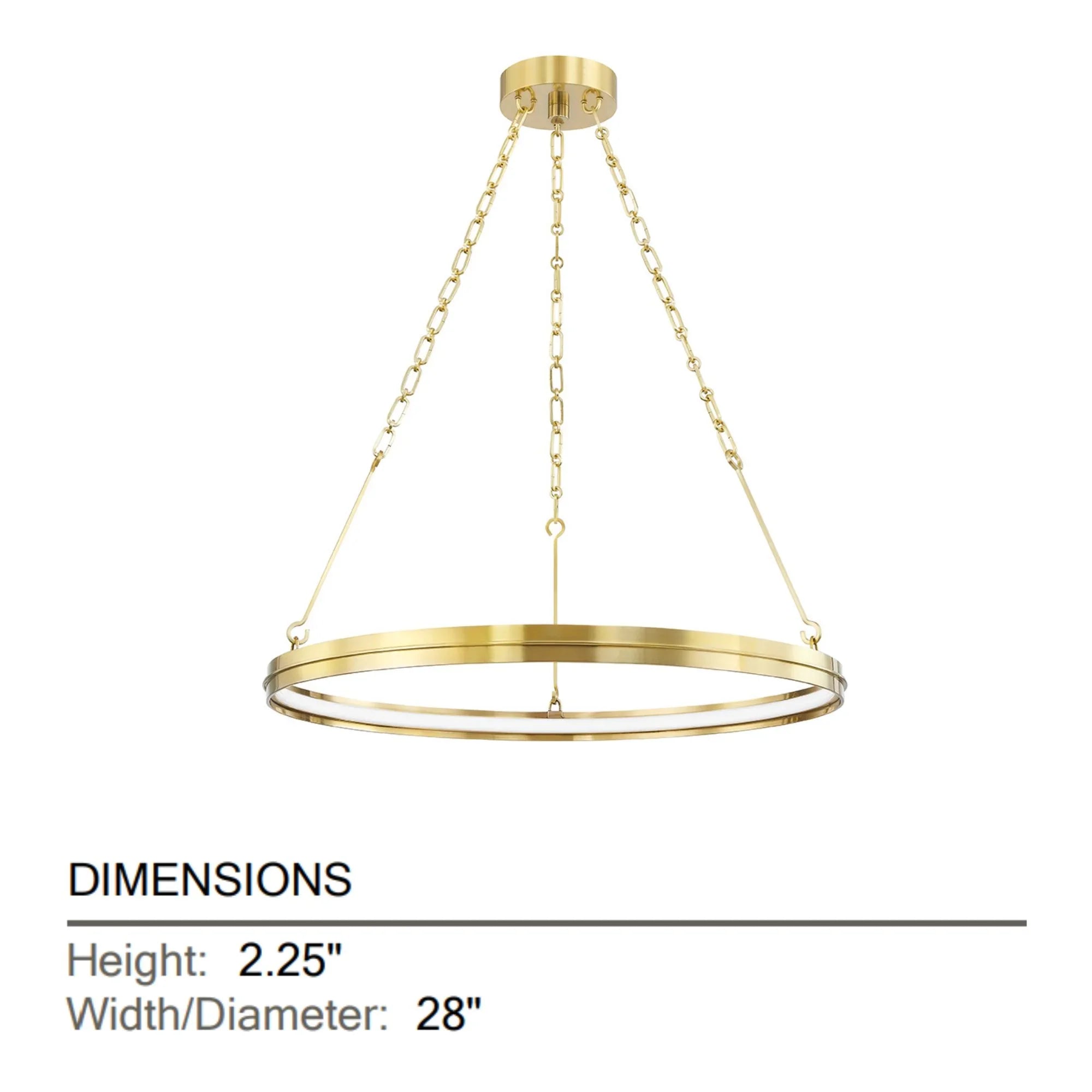 Hudson Valley Lighting - Rosendale 28" LED Chandelier, Aged Brass Finish | Bees Lighting