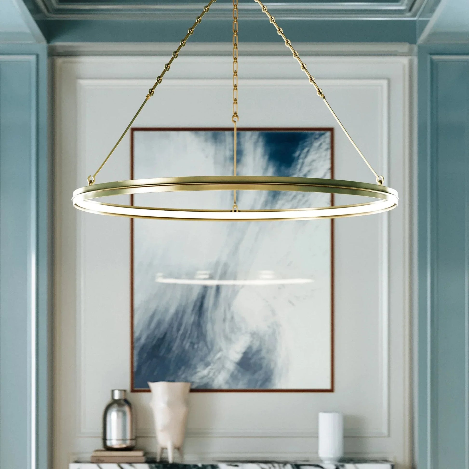Hudson Valley Lighting - Rosendale 42" LED Chandelier, Aged Brass Finish | Bees Lighting