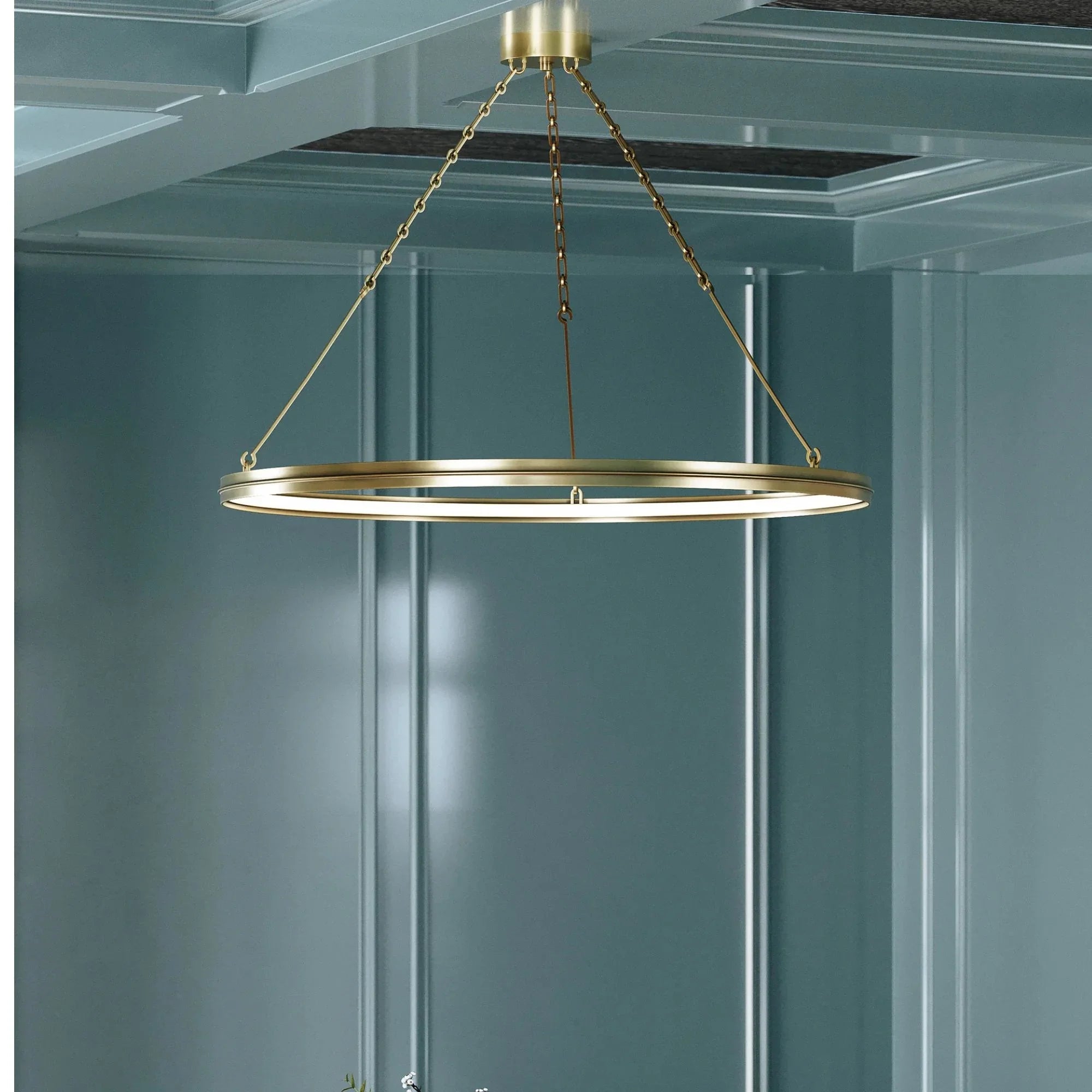 Hudson Valley Lighting - Rosendale 42" LED Chandelier, Aged Brass Finish | Bees Lighting