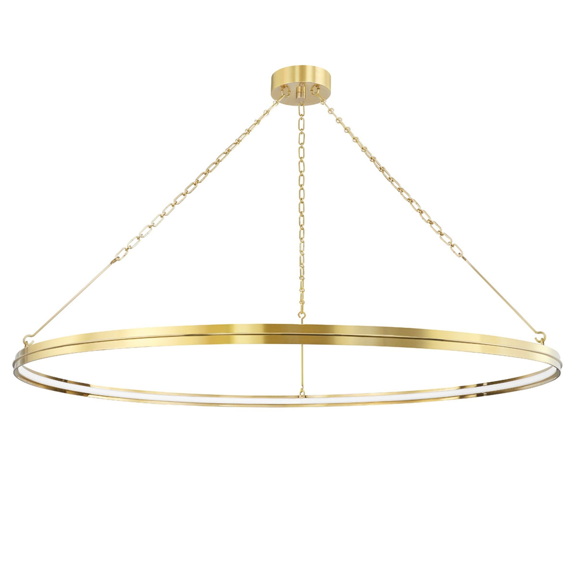 Rosendale 56" LED Chandelier, Aged Brass Finish