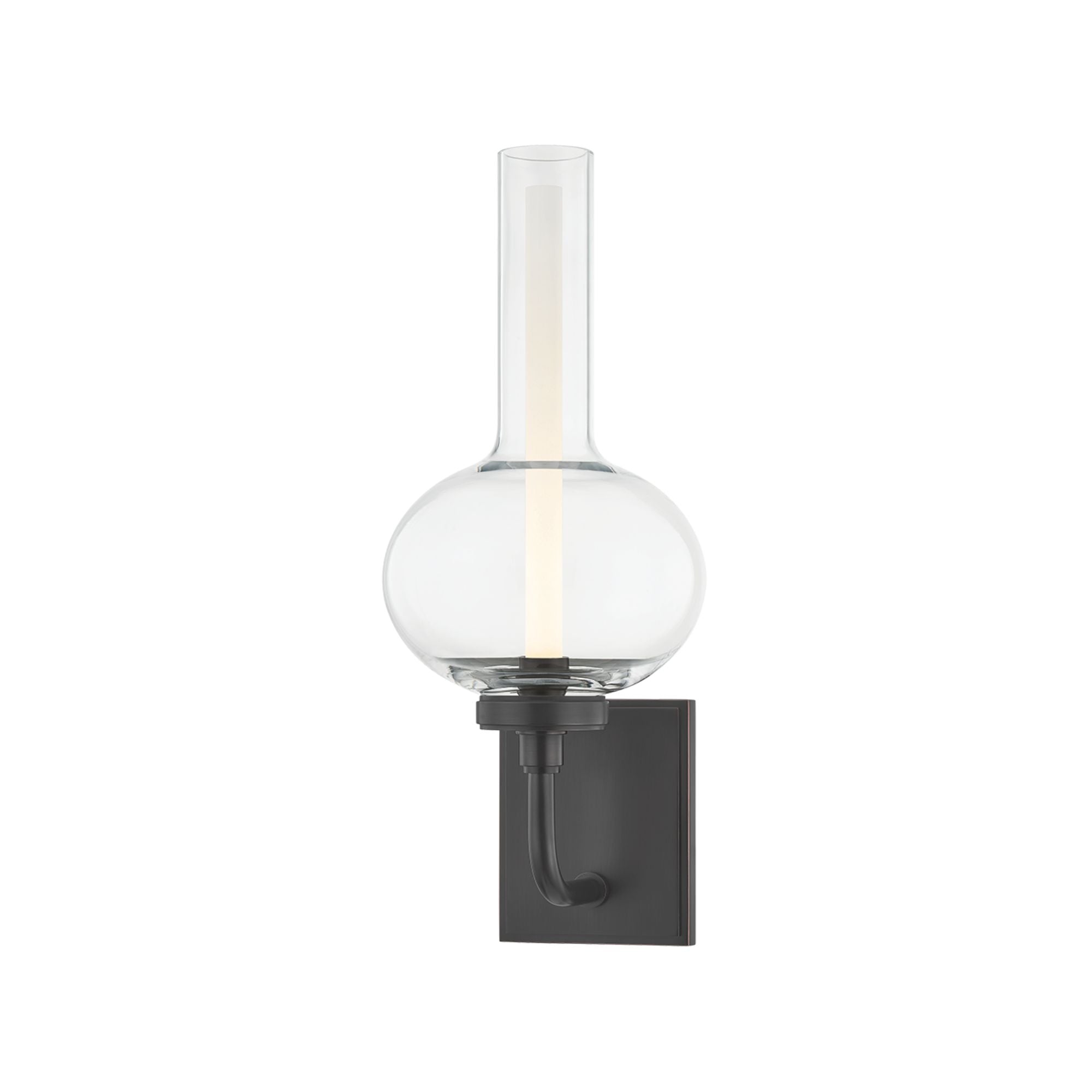 Hudson Valley Rossman 16.5 in. Wall Sconce, Distressed Bronze with Clear Glass