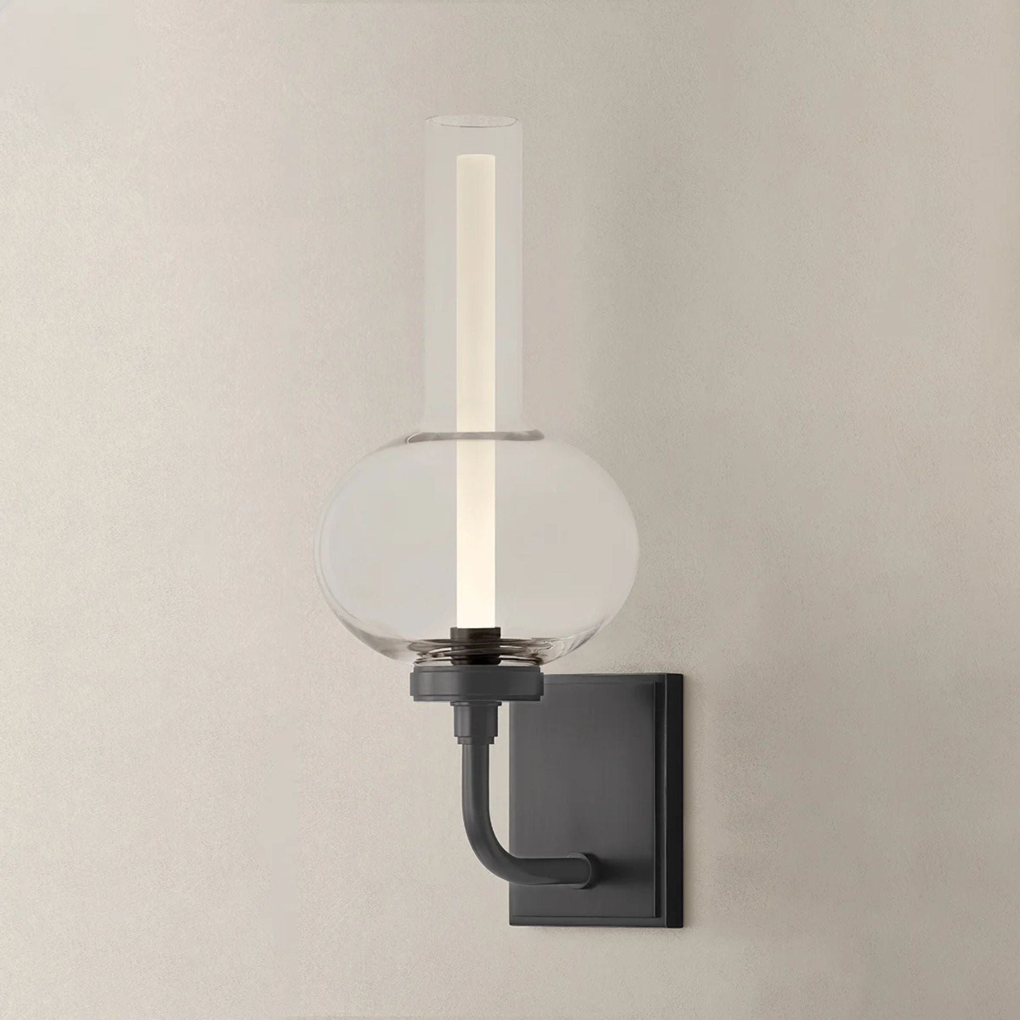 Hudson Valley Rossman 16.5 in. Wall Sconce, Distressed Bronze with Clear Glass