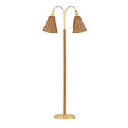 Ruthin 60" 2-Light Floor Lamp, Aged Brass Finish