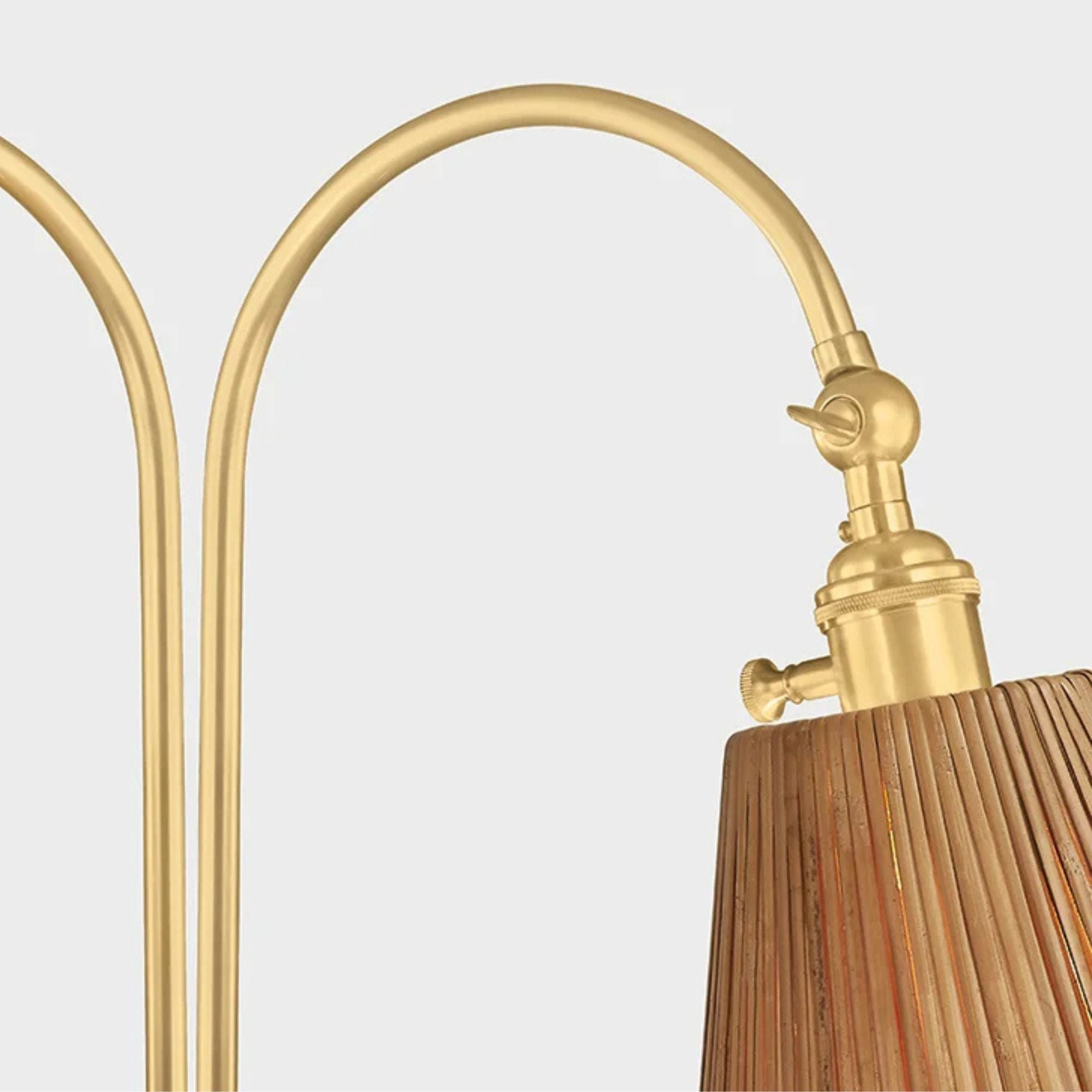 Ruthin 60" 2-Light Floor Lamp, Aged Brass Finish