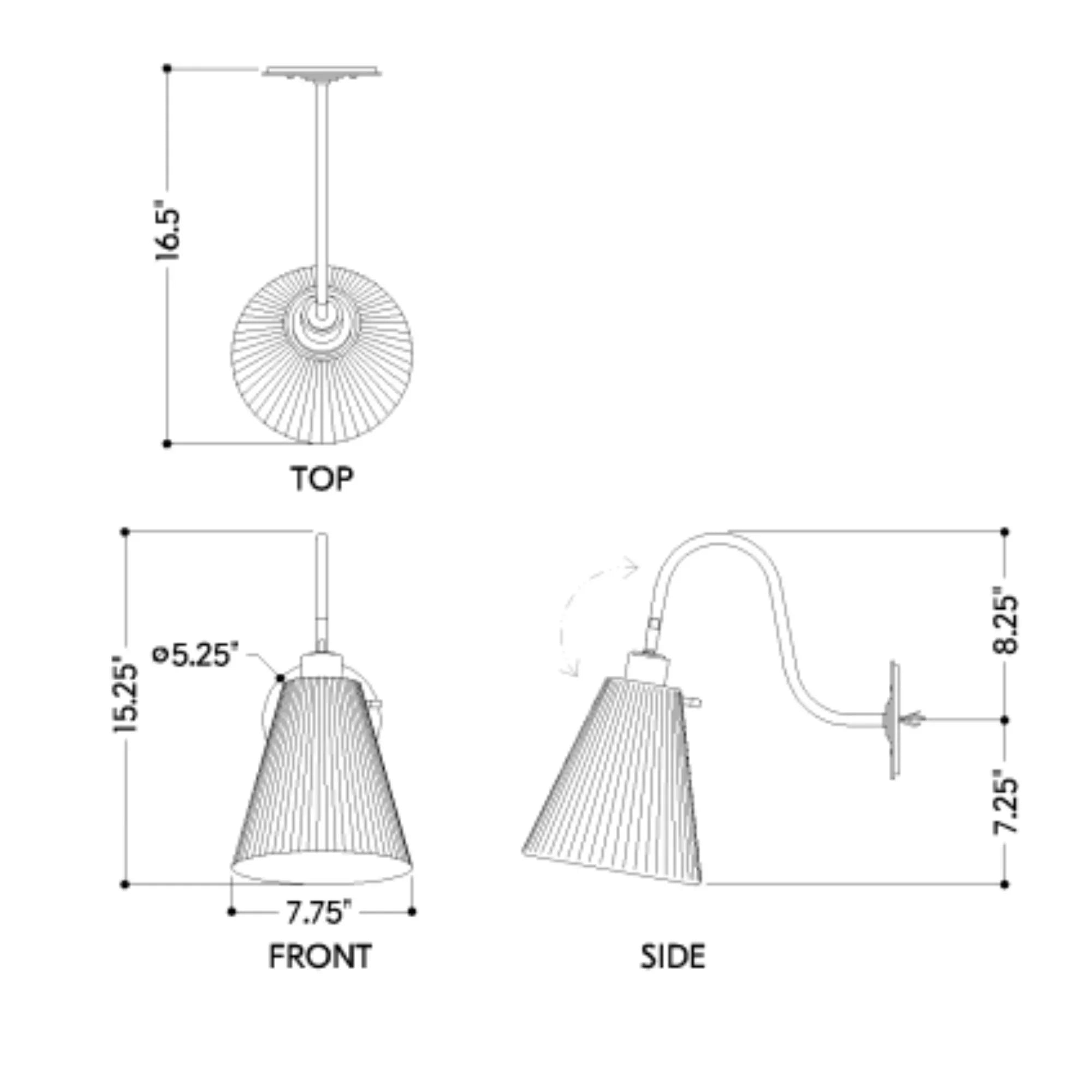 Ruthin 16" Wall Sconce, Aged Brass Finish