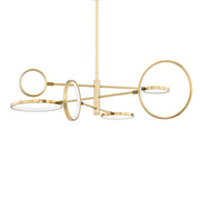 Saturn 45" LED Chandelier, Aged Brass Finish