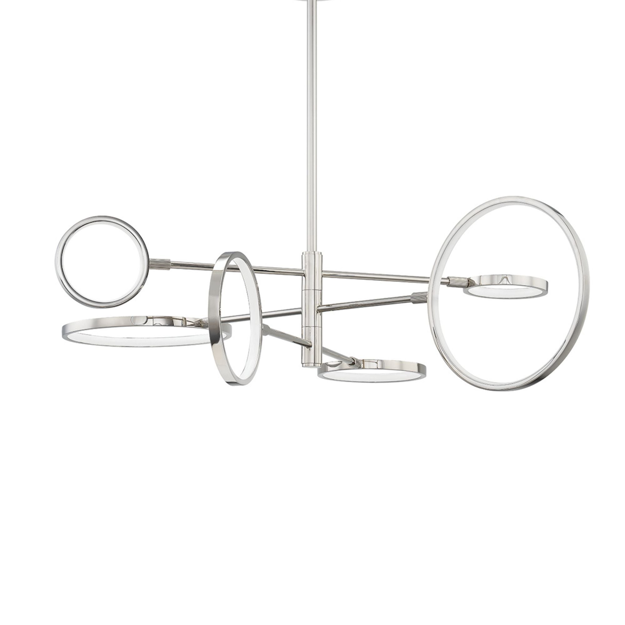 Saturn 45" LED Chandelier, Polished Nickel Finish