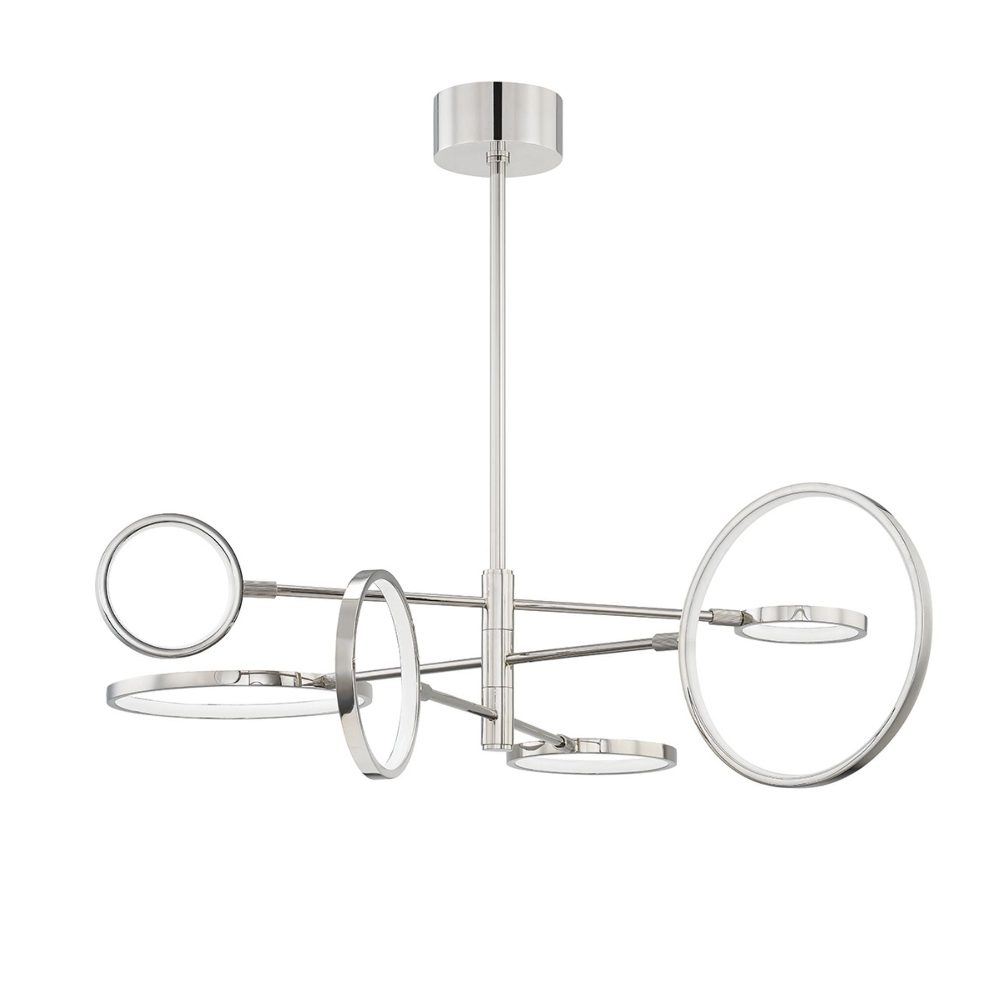 Saturn 45" LED Chandelier, Polished Nickel Finish