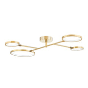 Saturn 43" LED Semi Flush Mount, Aged Brass Finish