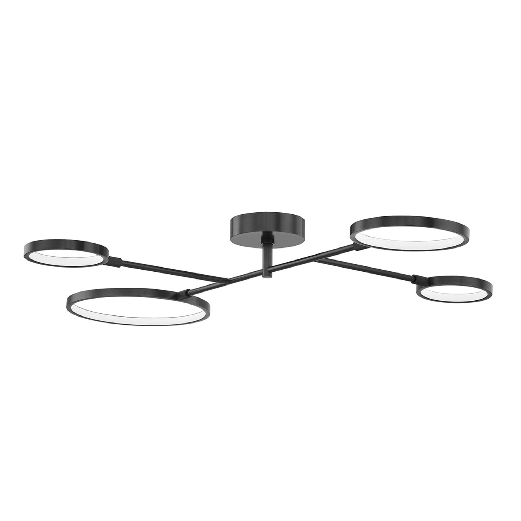 Saturn 43" LED Semi Flush Mount, Old Bronze Finish
