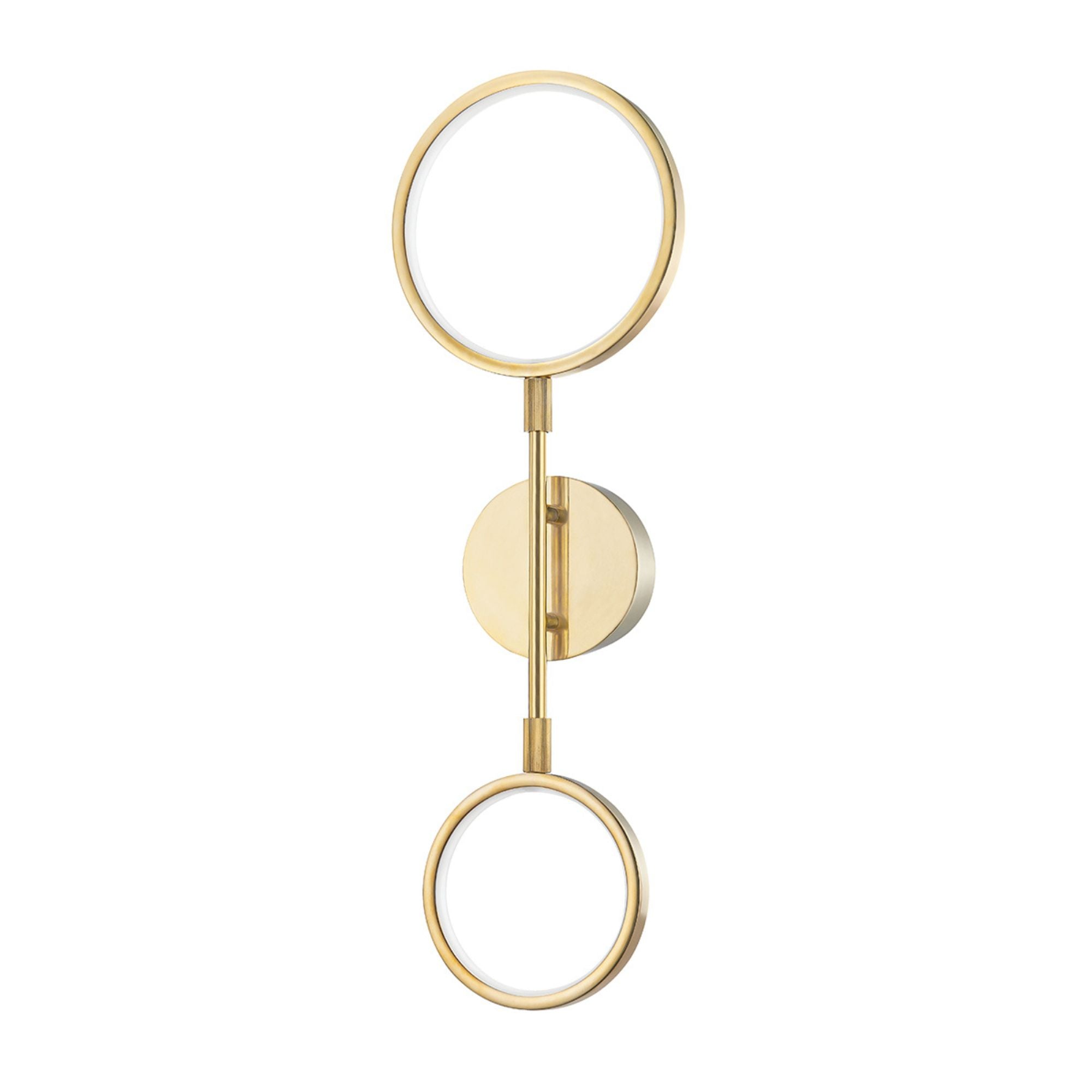 Saturn 24" LED Wall Sconce, Aged Brass Finish