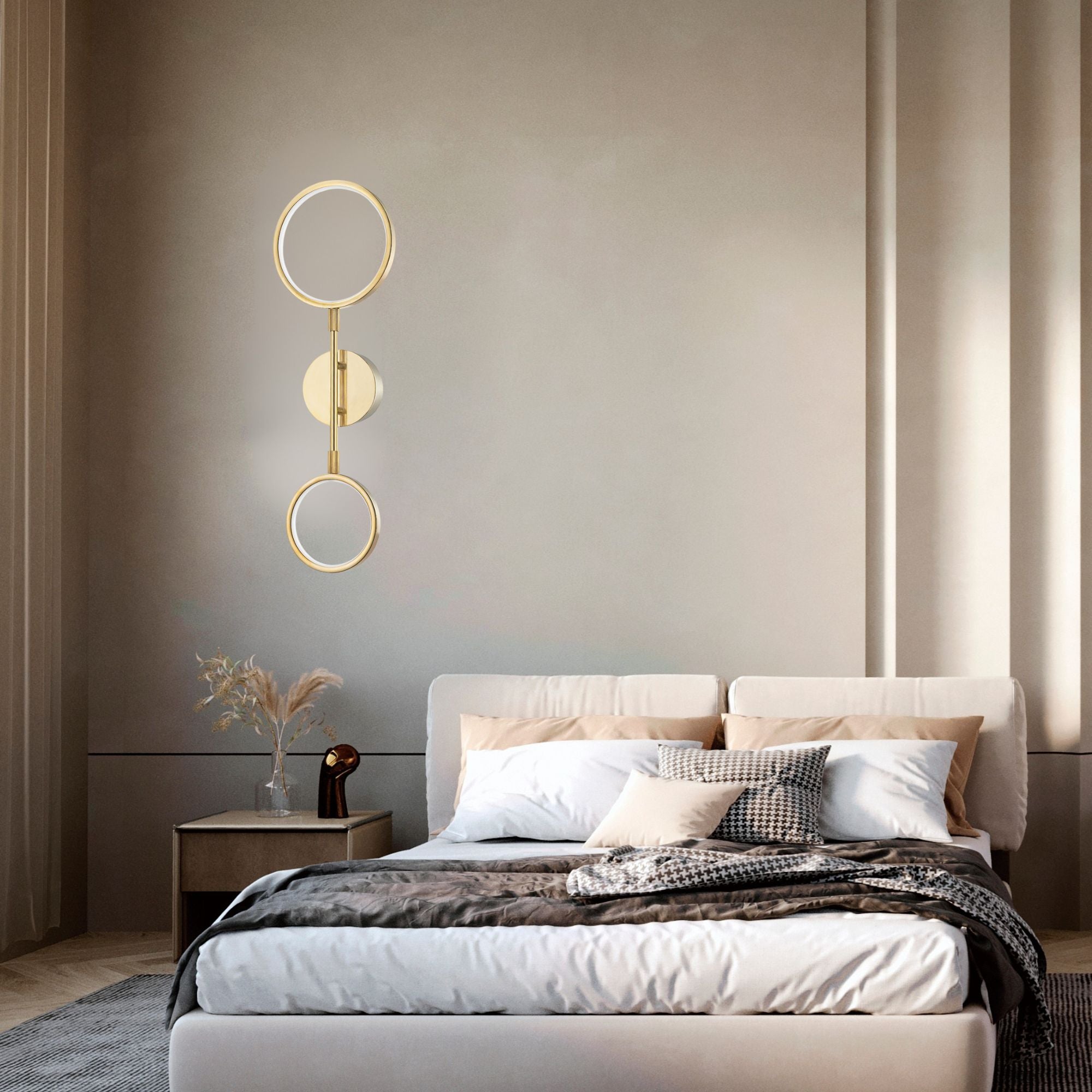 Saturn 24" LED Wall Sconce, Aged Brass Finish