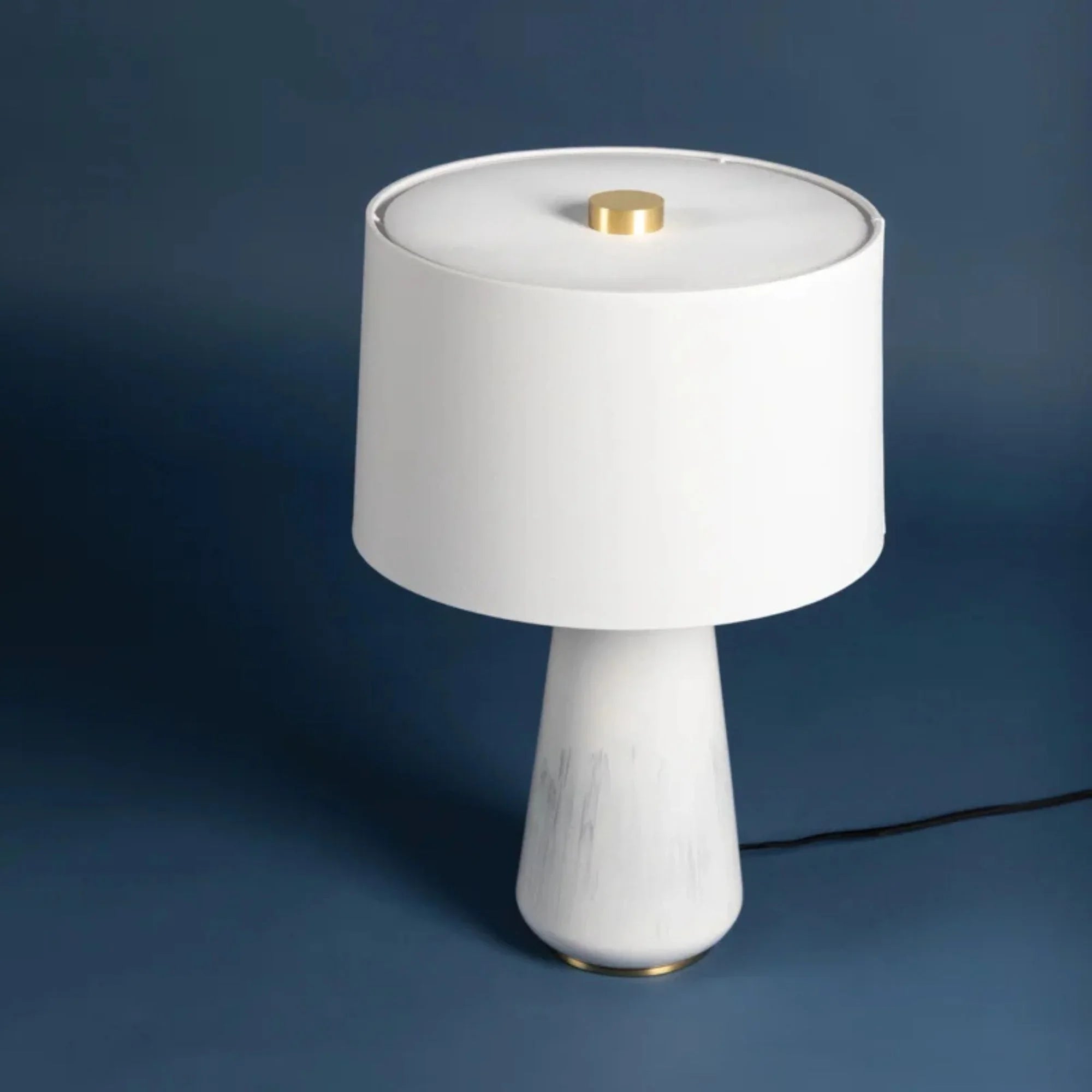 Hudson Valley Lighting - Saugerties 26" Table Lamp, Aged Brass/Gloss White Ash Ceramic Finish | Bees Lighting