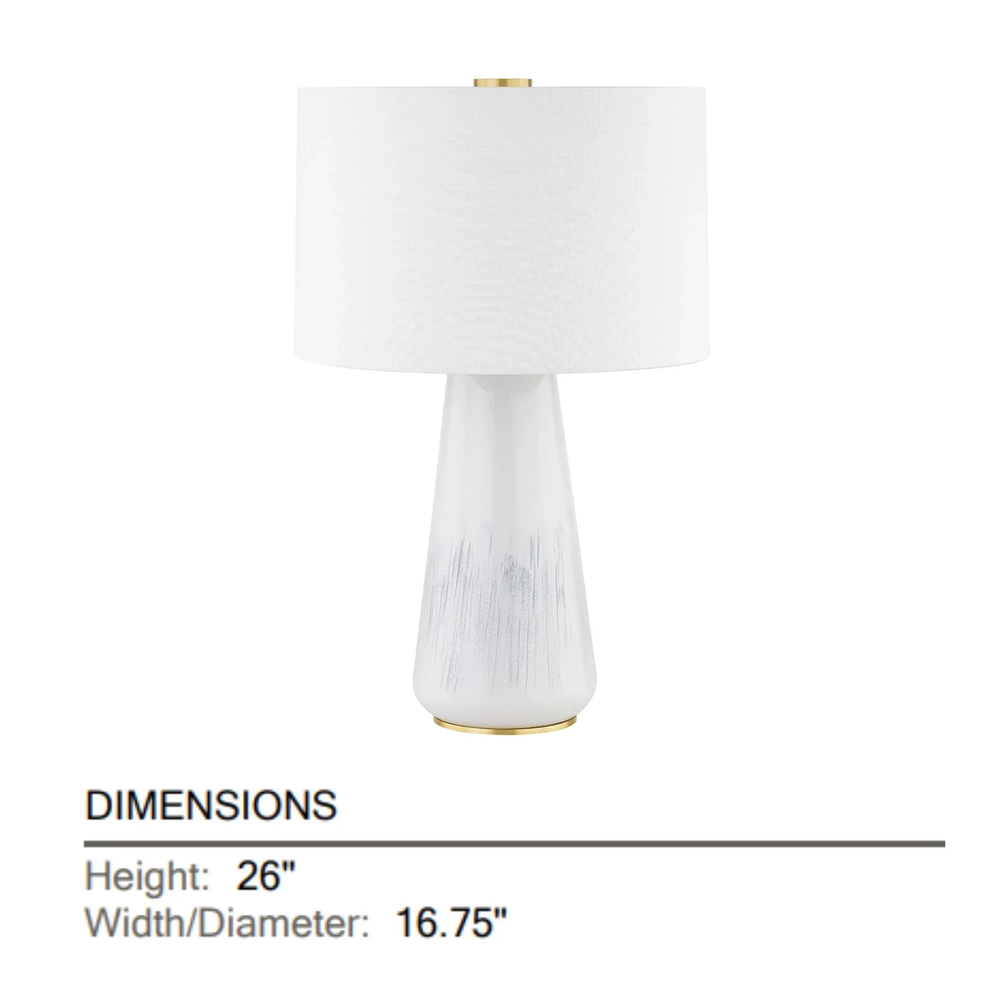 Hudson Valley Lighting - Saugerties 26" Table Lamp, Aged Brass/Gloss White Ash Ceramic Finish | Bees Lighting