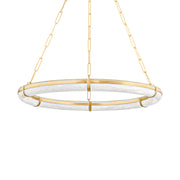 Sennett 31" LED Chandelier, Aged Brass Finish