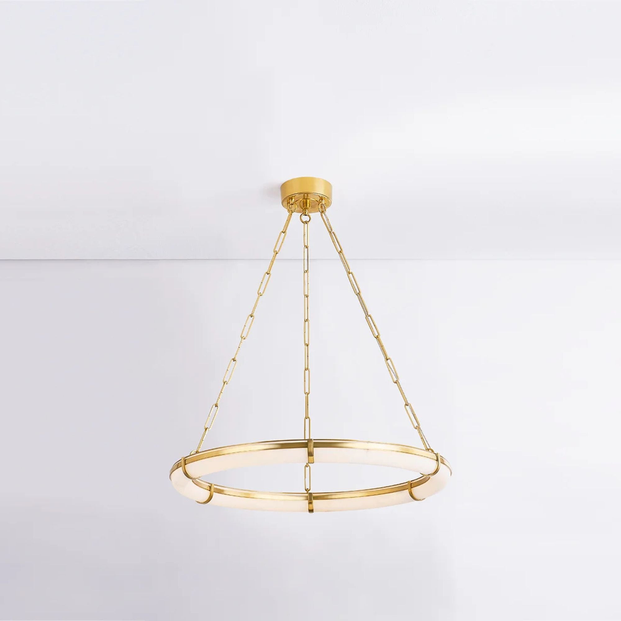Sennett 31" LED Chandelier, Aged Brass Finish