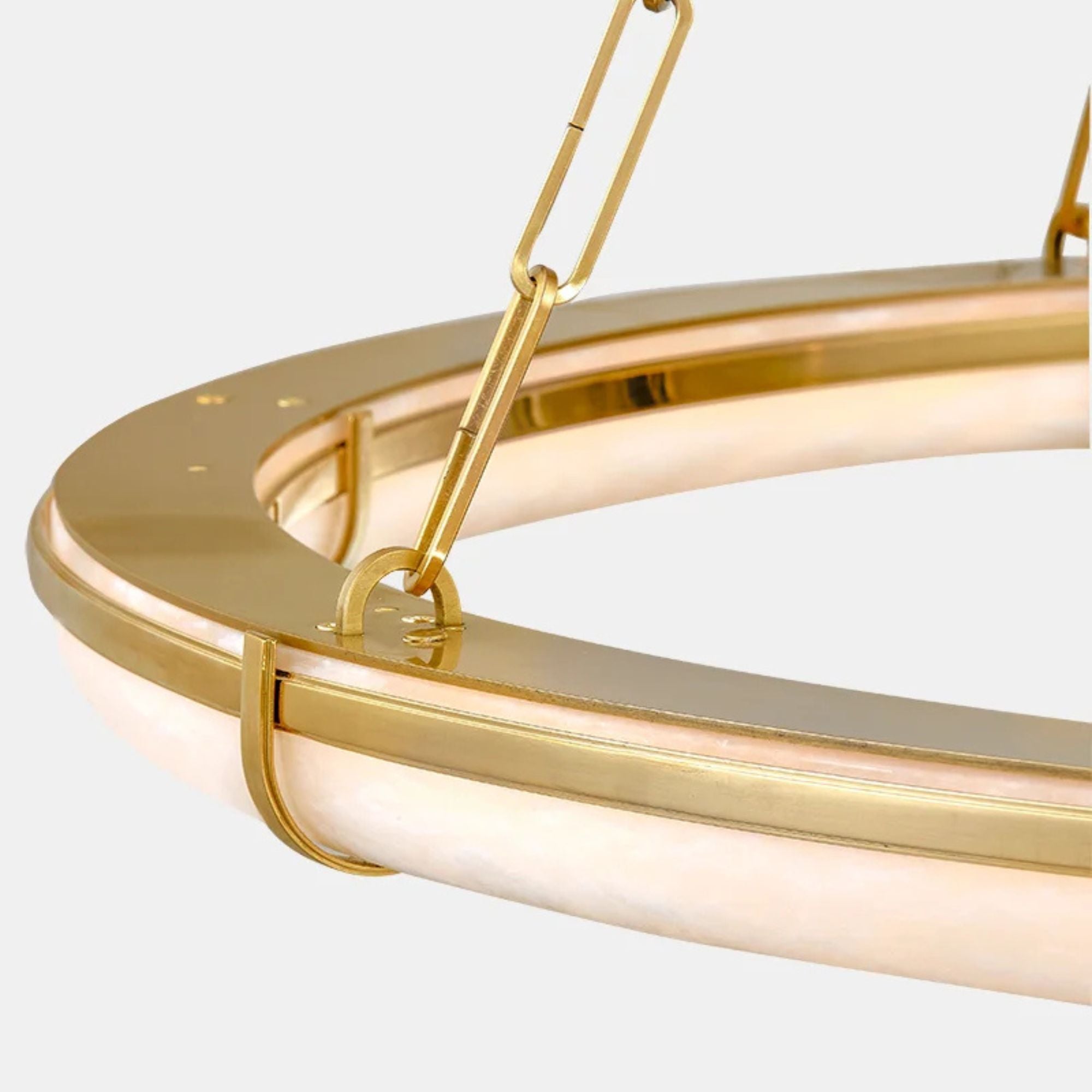 Sennett 42" LED Chandelier, Aged Brass Finish