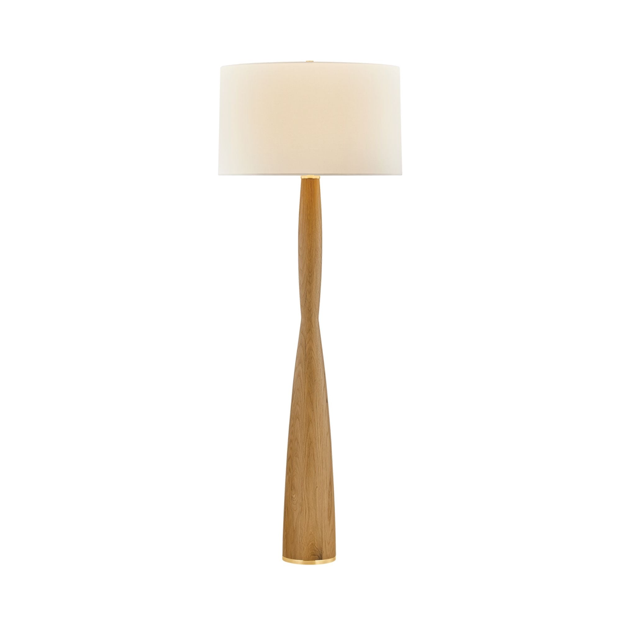 Hudson Valley Somers Chase 65.75 in. Floor Lamp, Aged Brass with White Linen Drum Shade