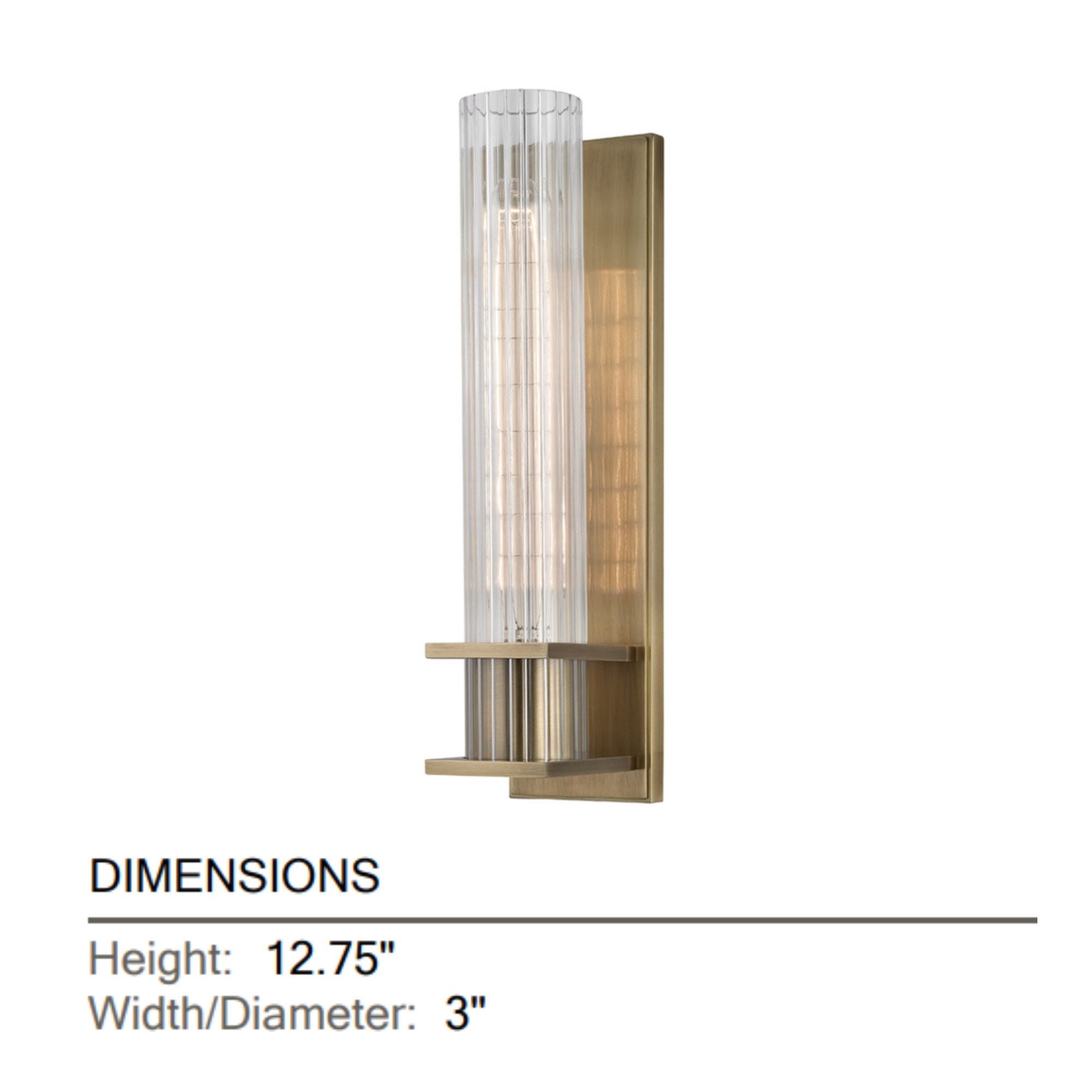Sperry 13" Wall Sconce, Aged Brass Finish