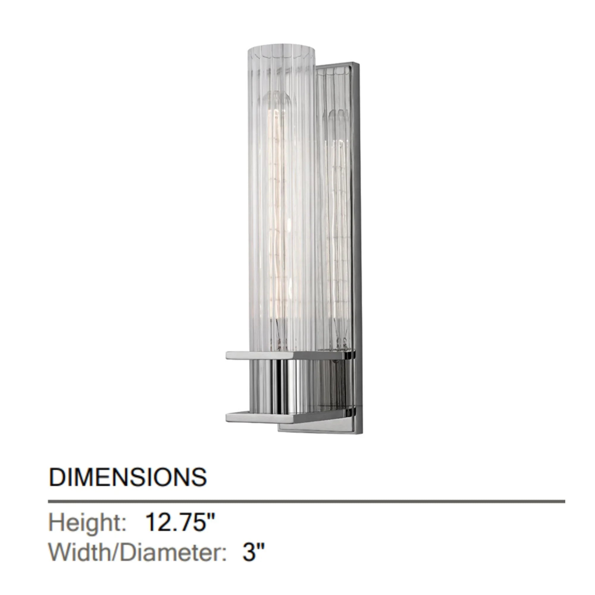 Sperry 13" Wall Sconce, Polished Nickel Finish