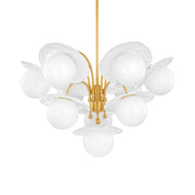 Hudson Valley Lighting - Stampford 33" 10-Light Chandelier, Aged Brass Finish | Bees Lighting