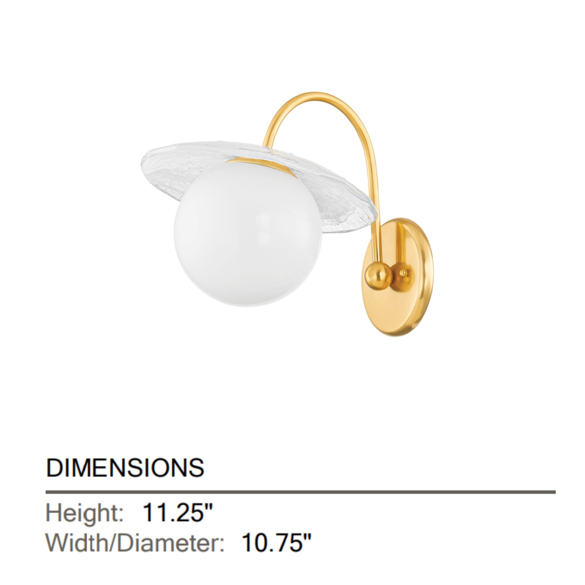 Stampford 11" Wall Sconce, Aged Brass Finish