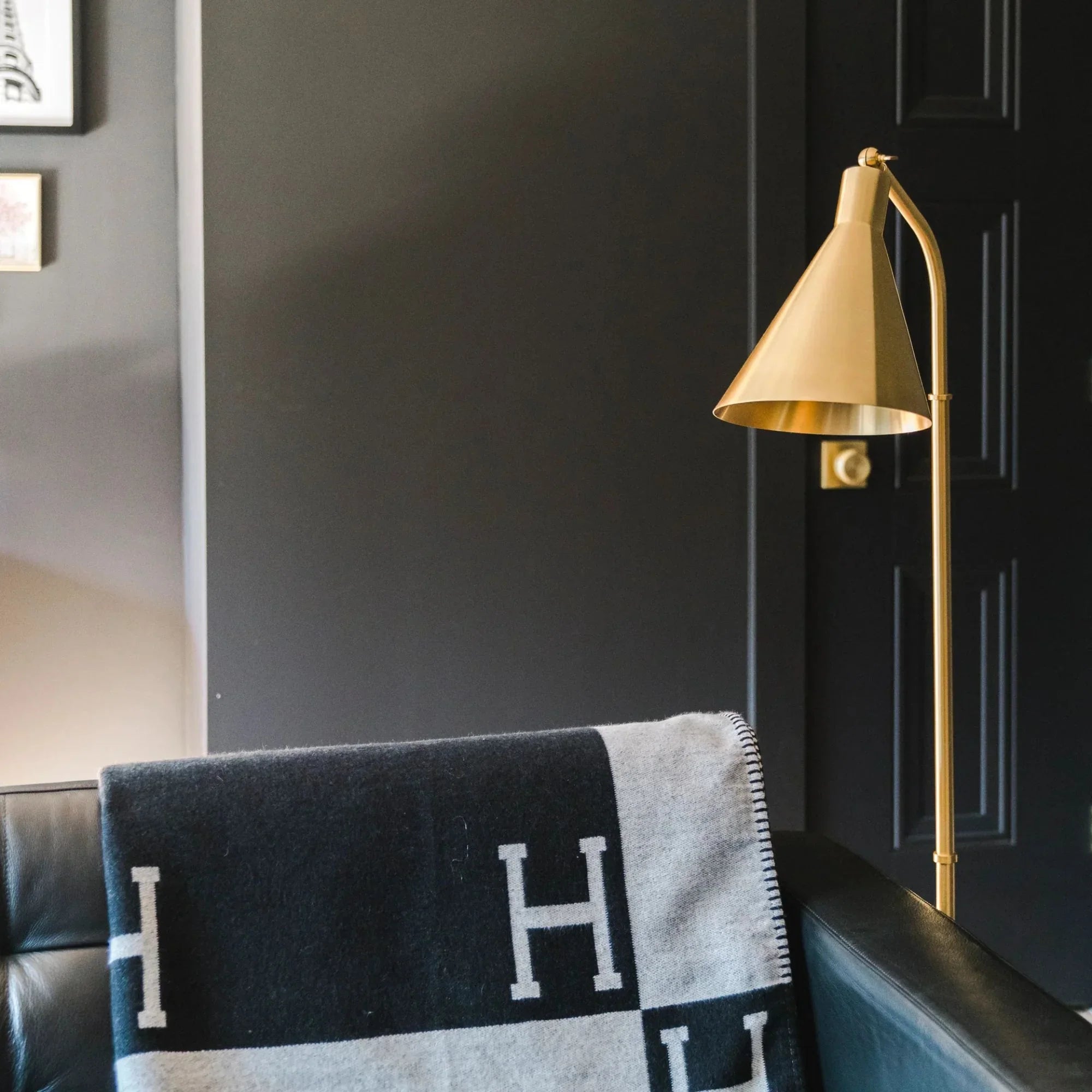 Stanton 54" Floor Lamp, Aged Brass Finish